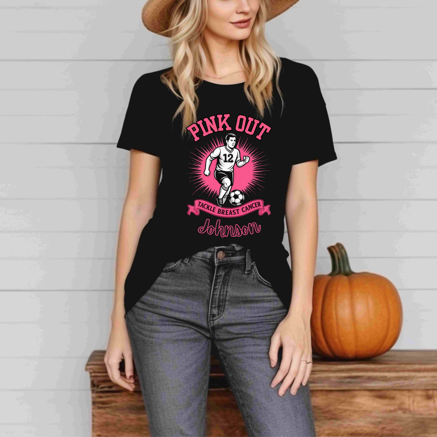 Personalized Pink Out Soccer Shirt | Breast Cancer Awareness Tee