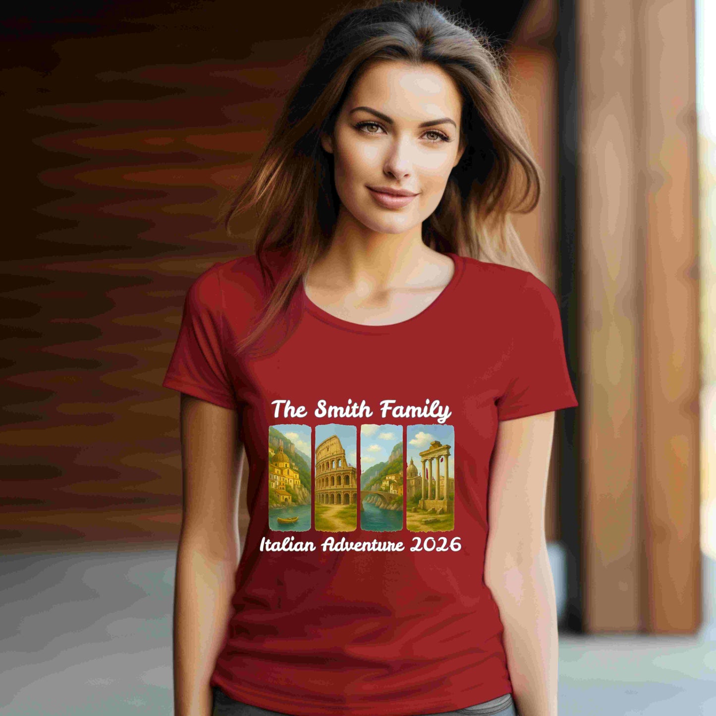 Custom Italy Family Vacation Shirt – Personalized “Italian Adventure 2026” Bella+Canvas 3001 Tee