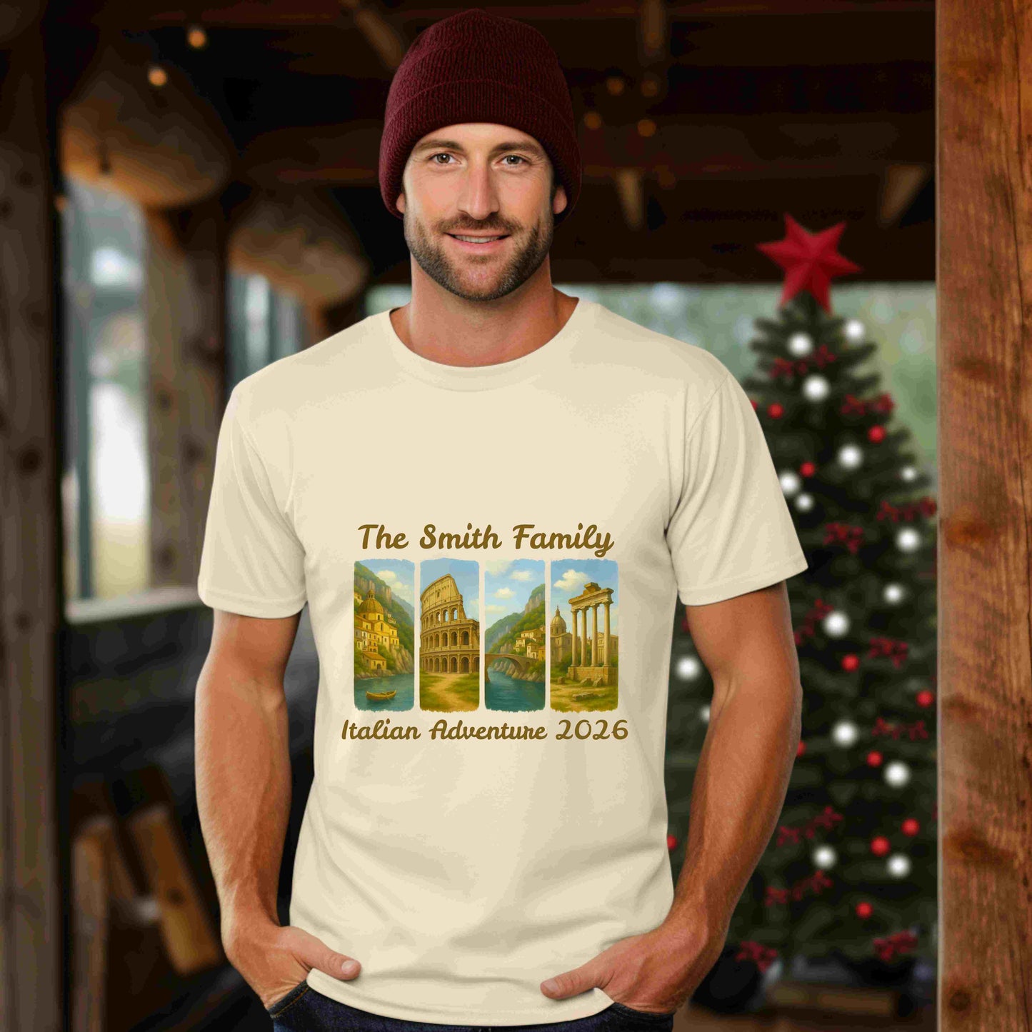 Custom Italy Family Vacation Shirt – Personalized “Italian Adventure 2026” Bella+Canvas 3001 Tee