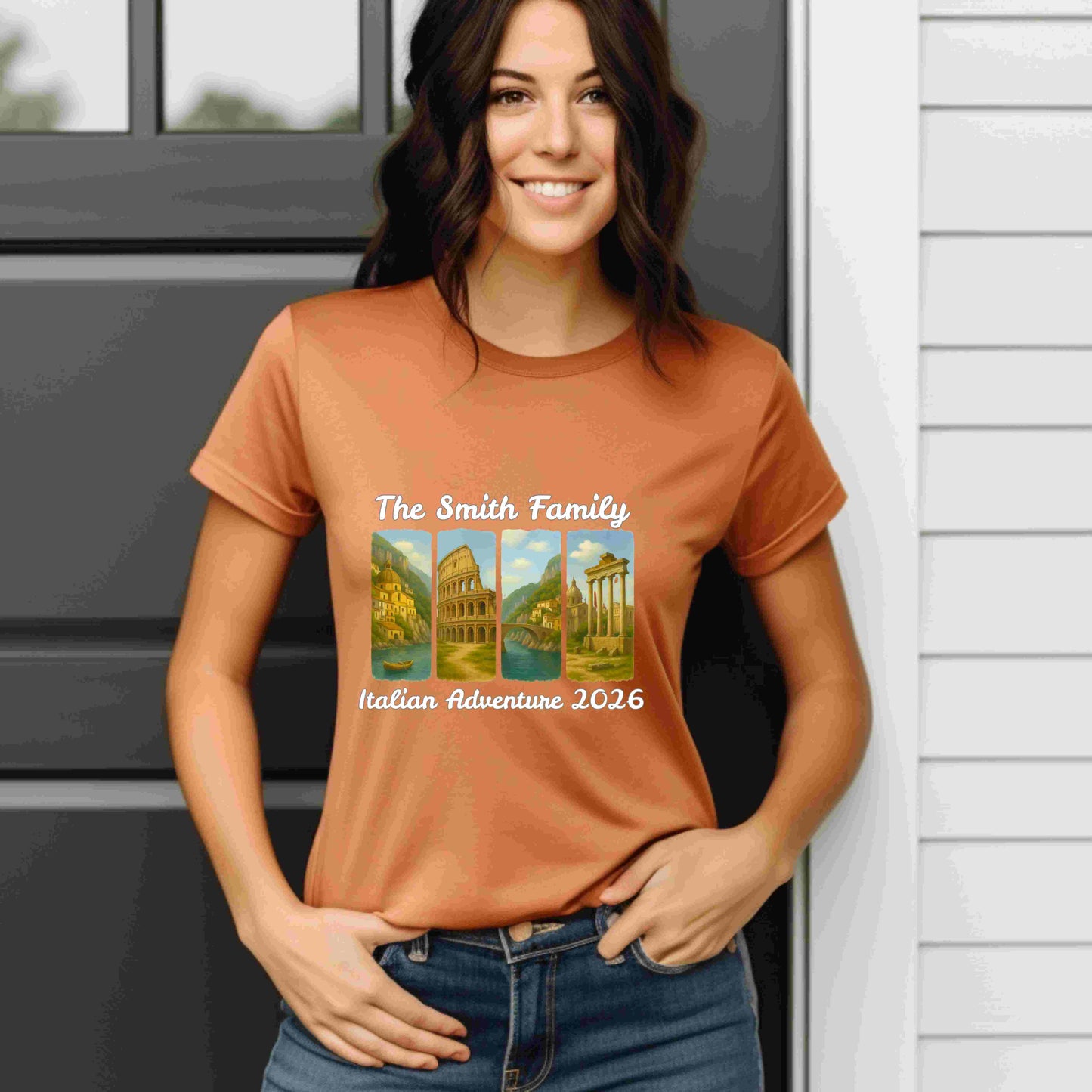 Custom Italy Family Vacation Shirt – Personalized “Italian Adventure 2026” Bella+Canvas 3001 Tee