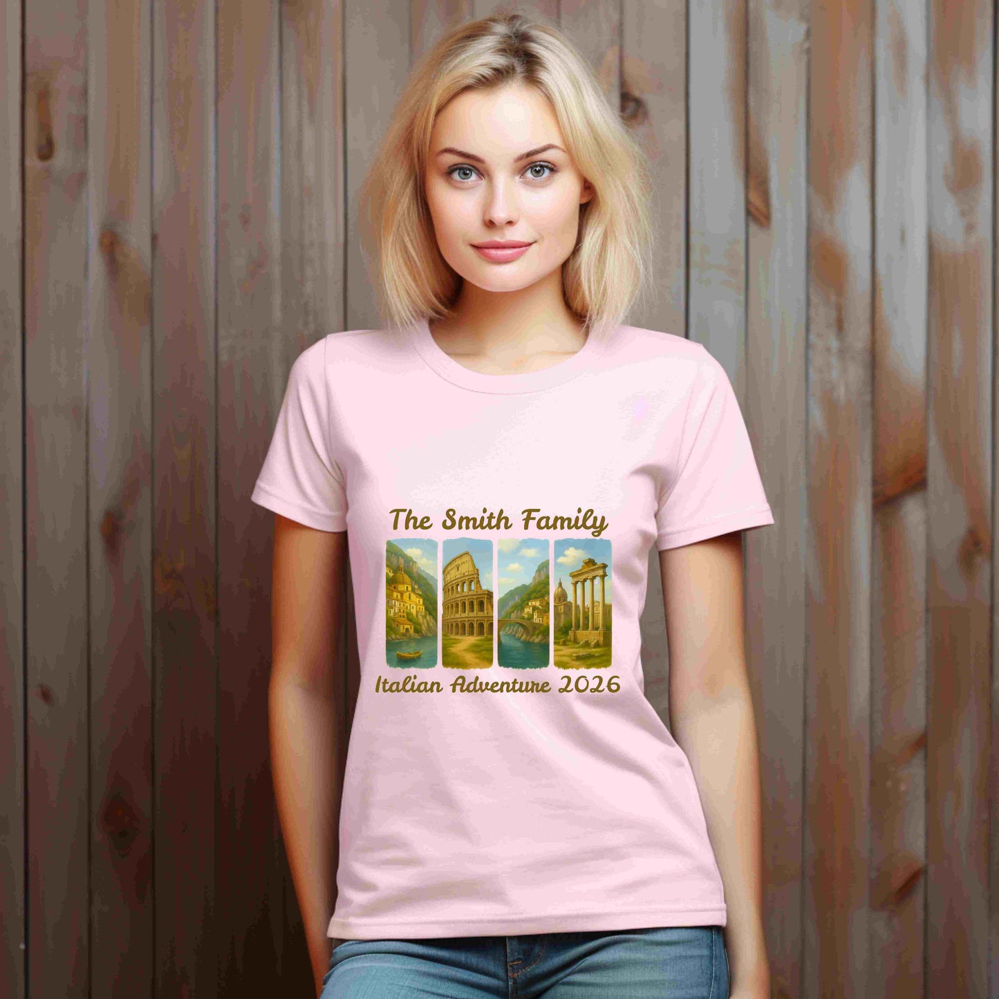 Custom Italy Family Vacation Shirt – Personalized “Italian Adventure 2026” Bella+Canvas 3001 Tee