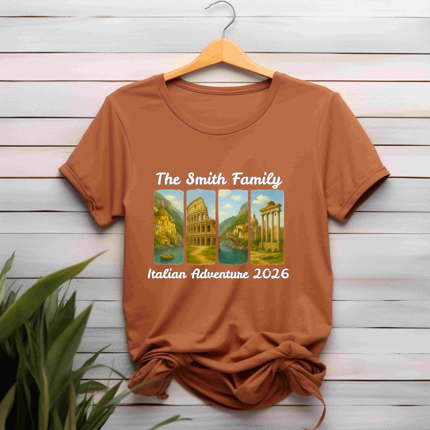 Custom Italy Family Vacation Shirt – Personalized “Italian Adventure 2026” Bella+Canvas 3001 Tee