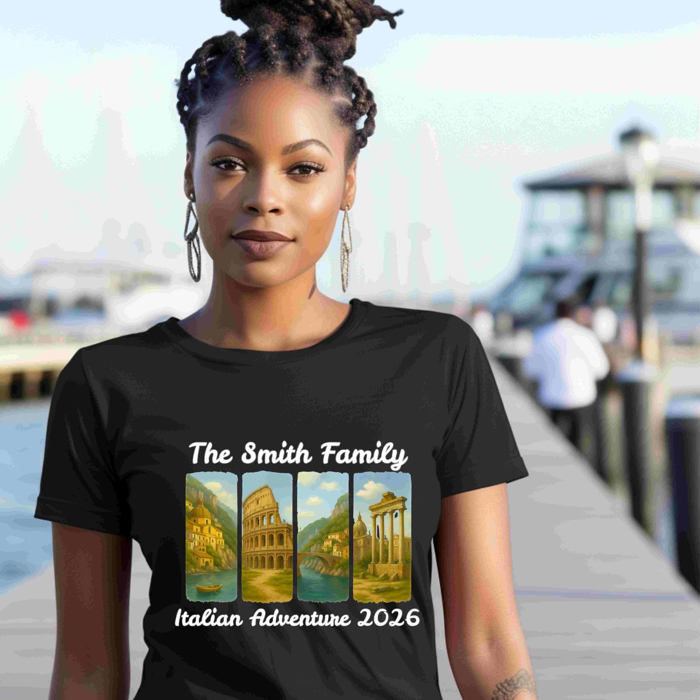 Custom Italy Family Vacation Shirt – Personalized “Italian Adventure 2026” Bella+Canvas 3001 Tee