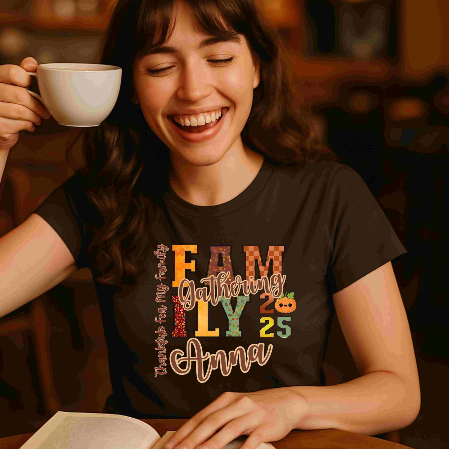 Thanksgiving Fall Gathering PNG Bundle – Custom Names Included