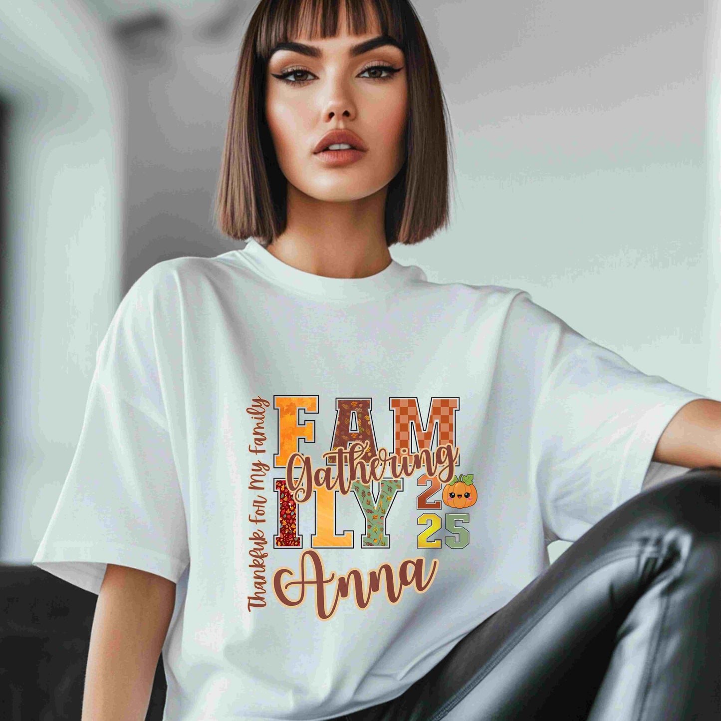 Thanksgiving Fall Gathering PNG Bundle – Custom Names Included