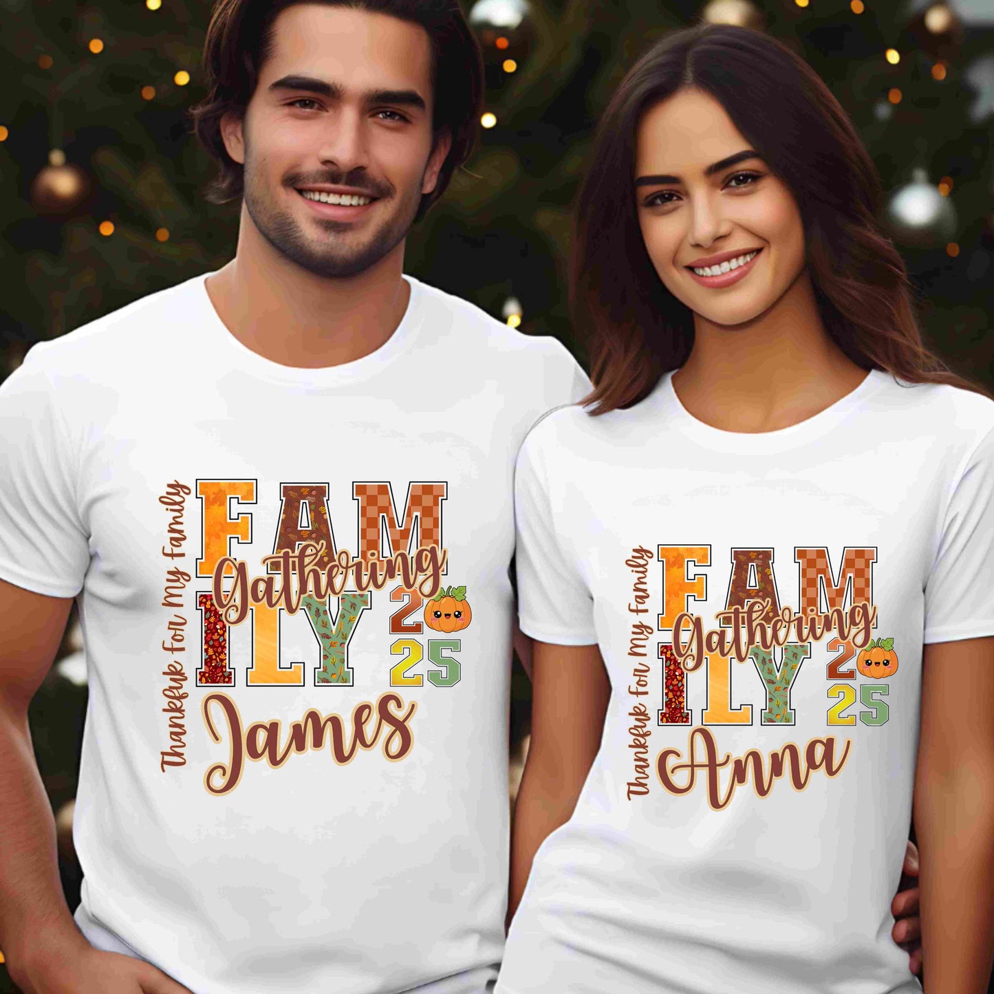 Thanksgiving Fall Gathering PNG Bundle – Custom Names Included