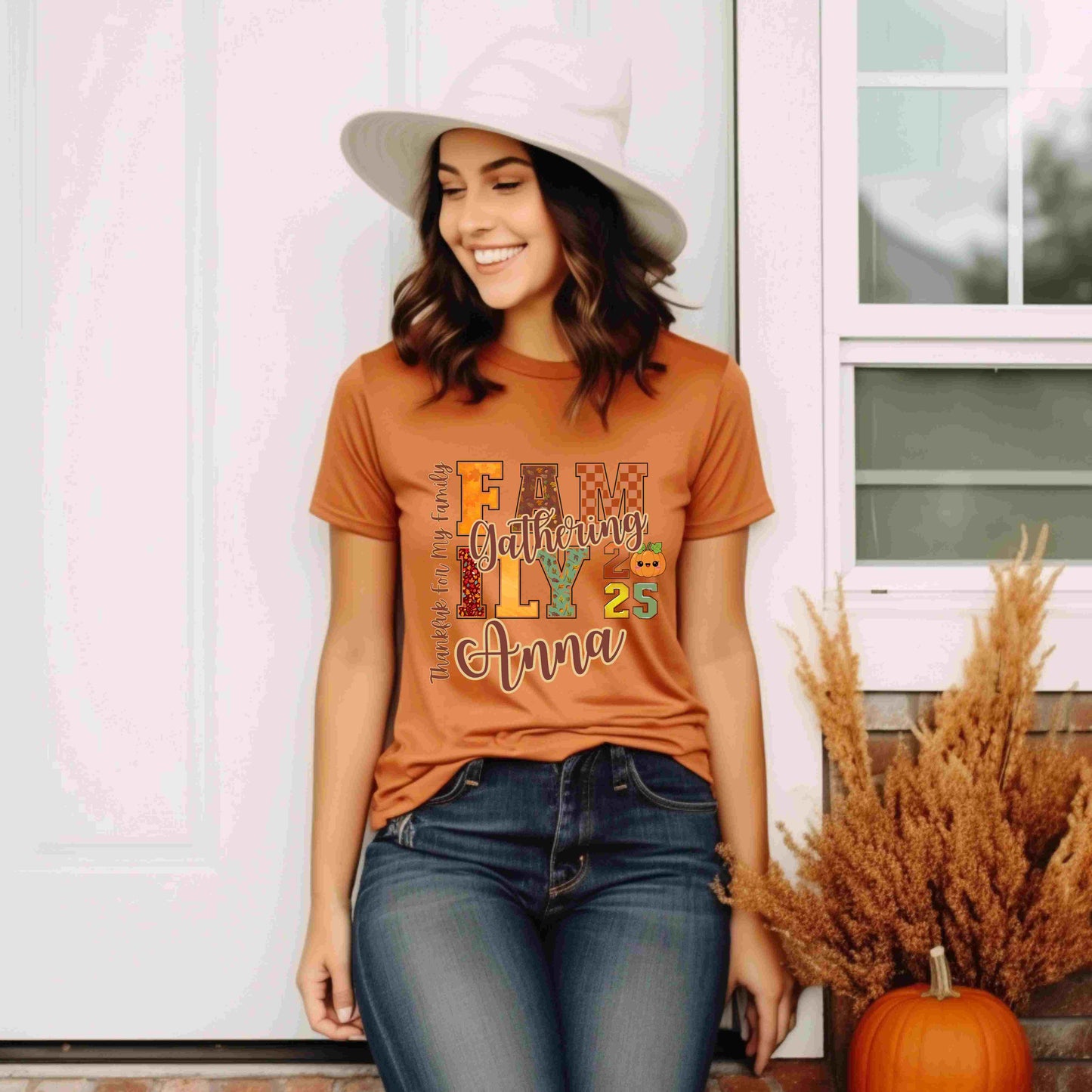 Thanksgiving Fall Gathering PNG Bundle – Custom Names Included