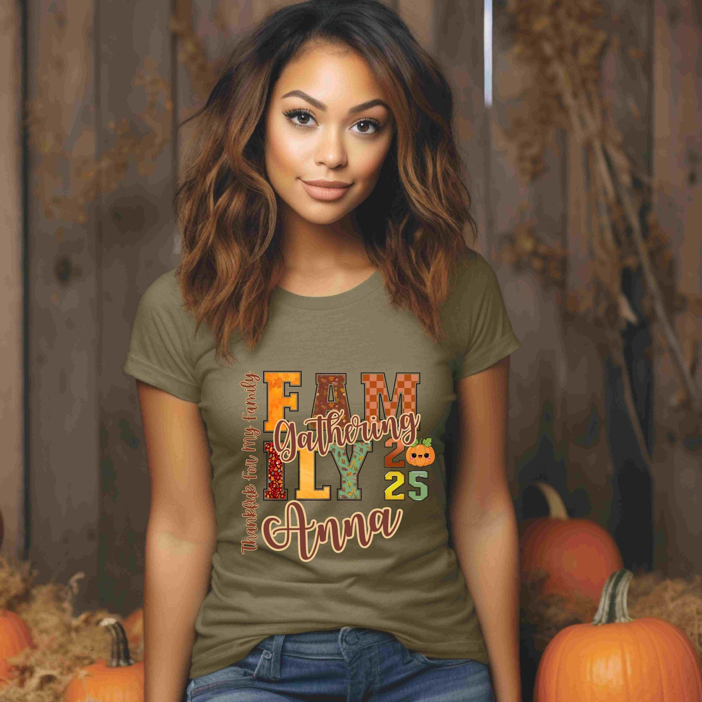 Thanksgiving Fall Gathering PNG Bundle – Custom Names Included