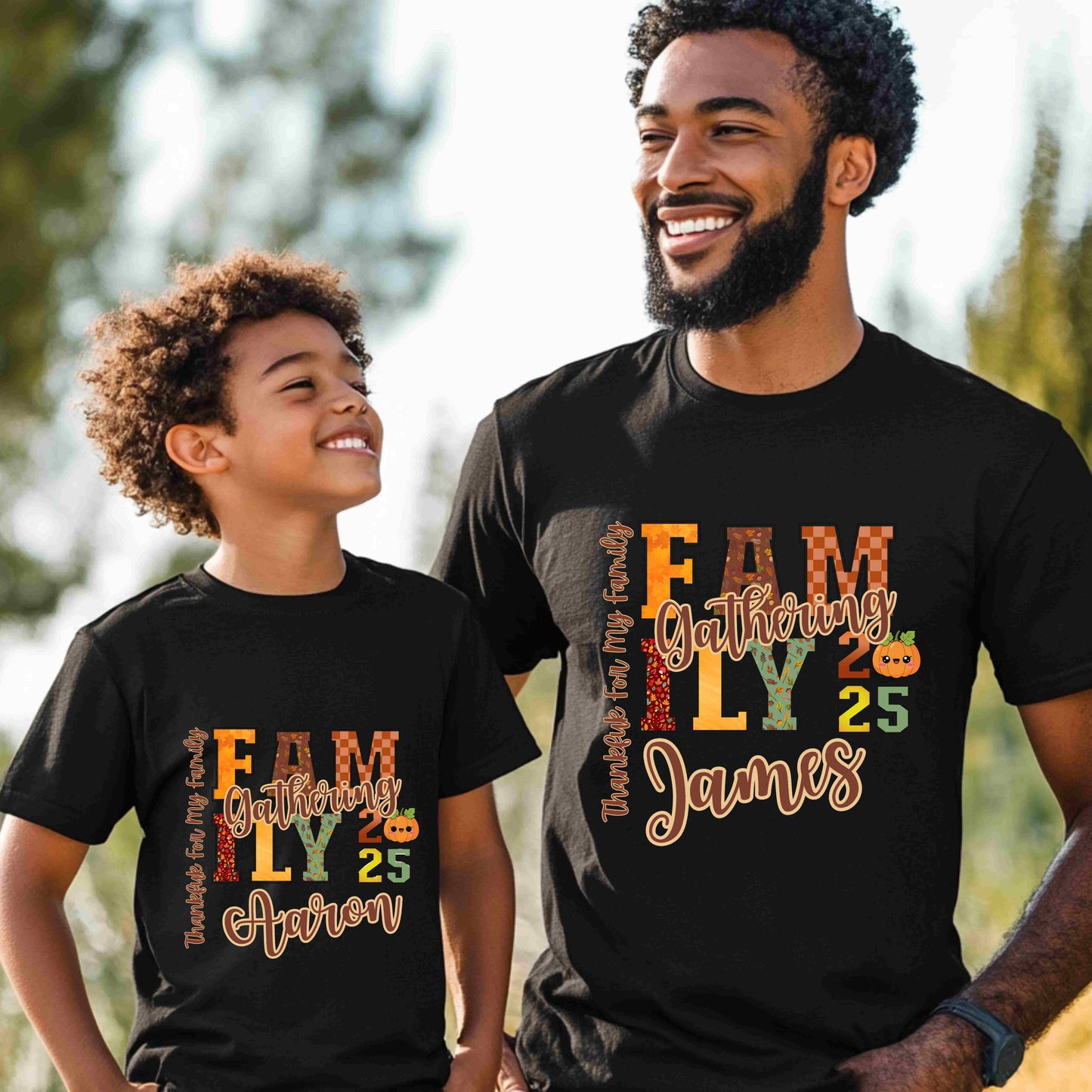 Thanksgiving Fall Gathering PNG Bundle – Custom Names Included