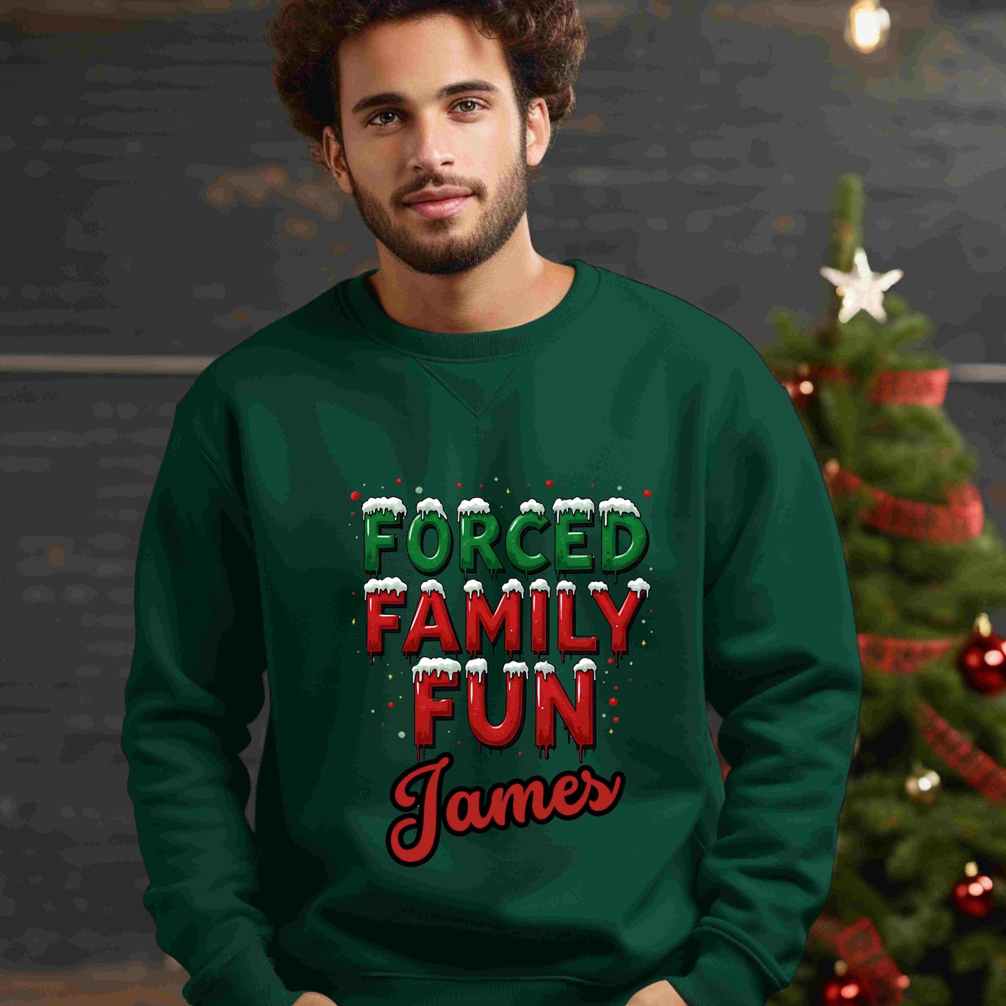 Forced Fun Holiday Sweatshirt – Optional Personalization