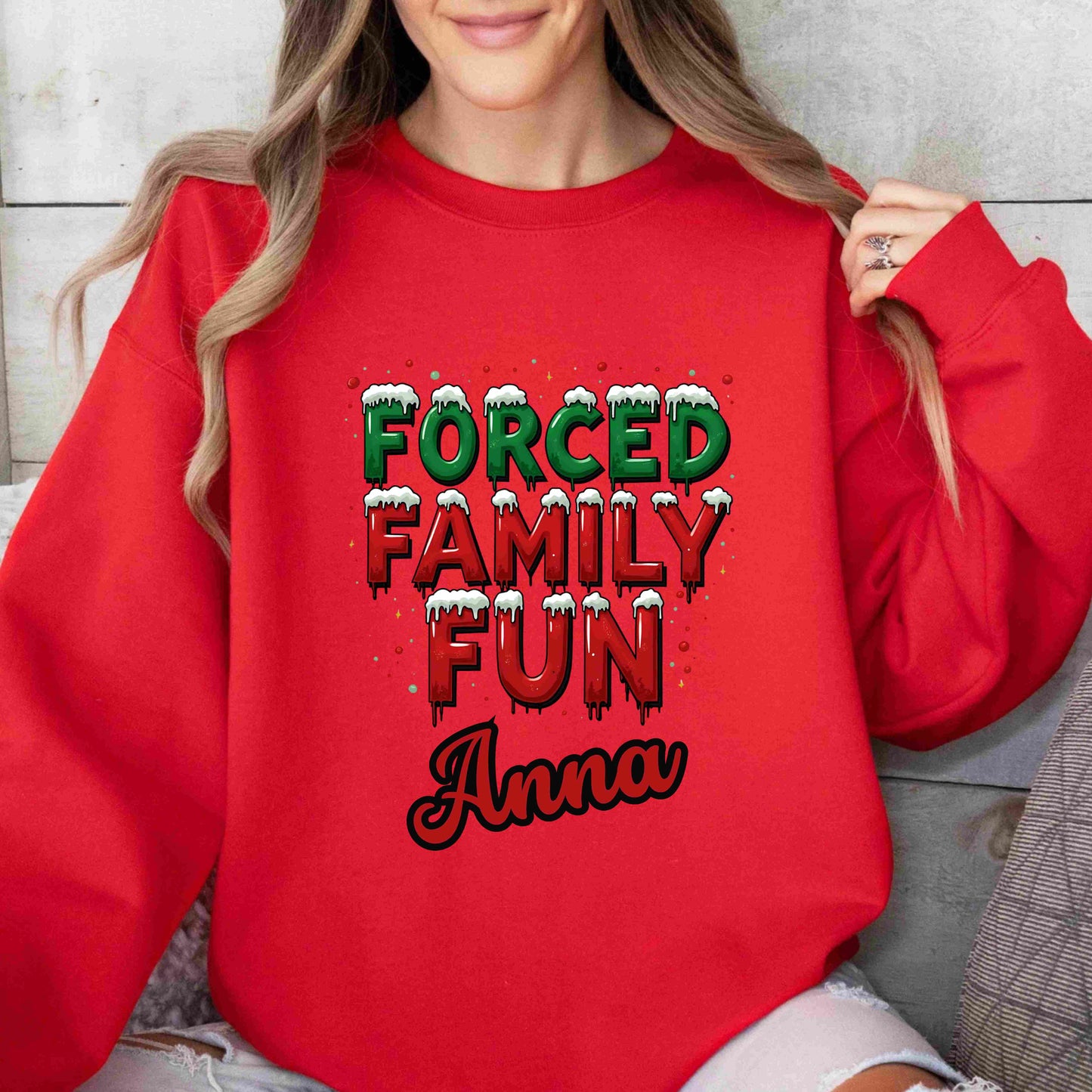 Forced Fun Holiday Sweatshirt – Optional Personalization