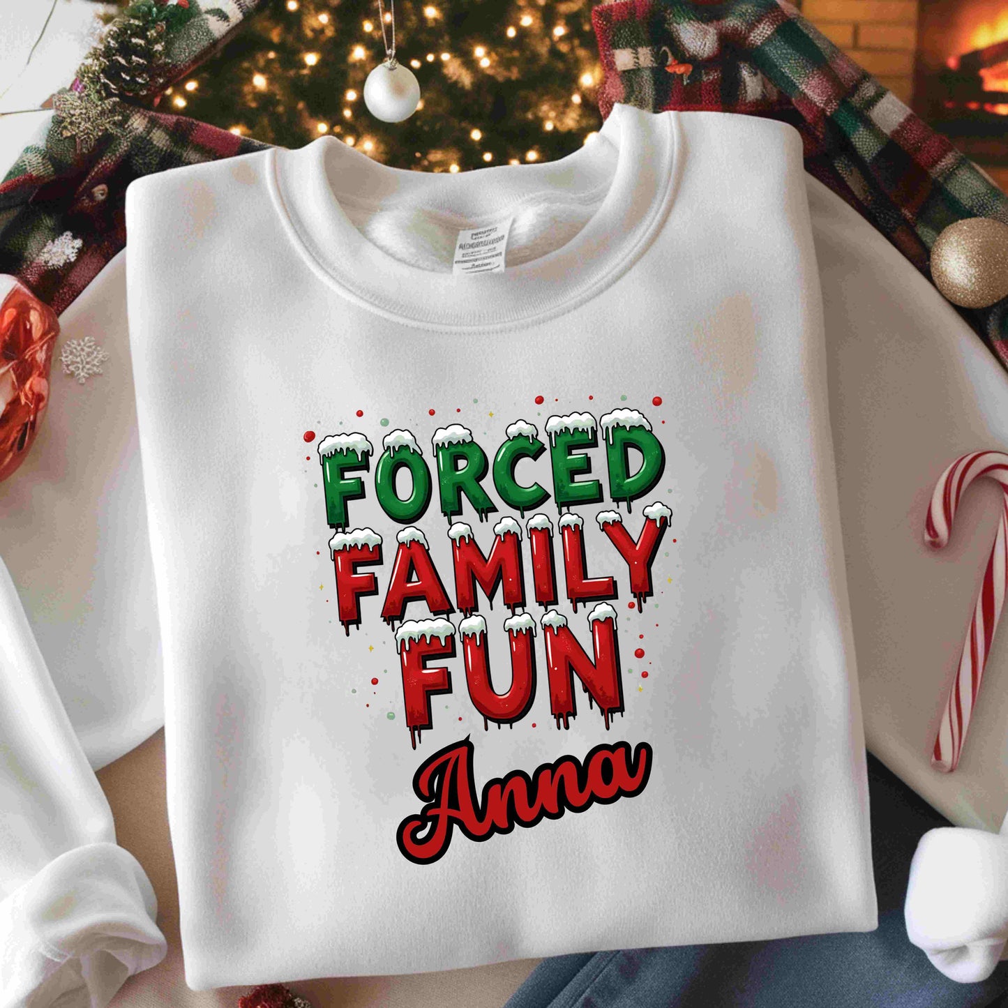 Forced Fun Holiday Sweatshirt – Optional Personalization