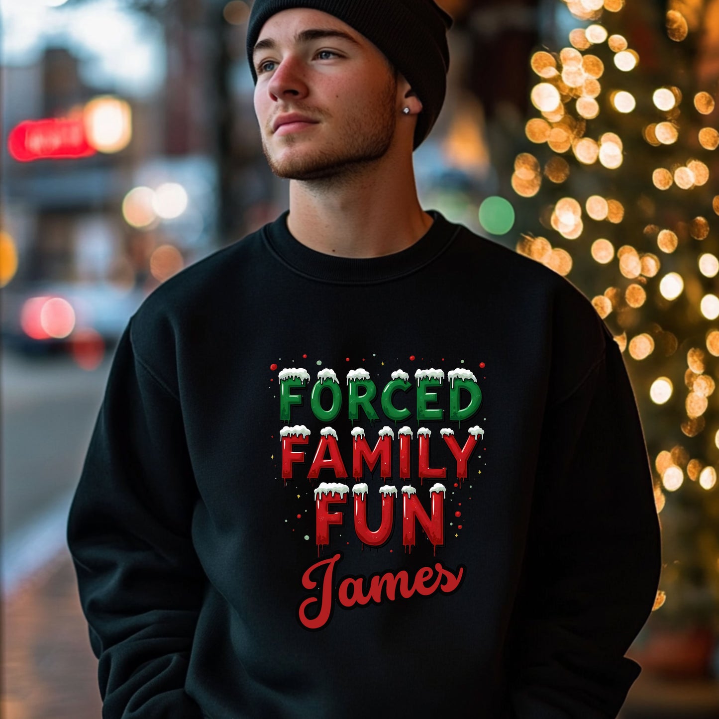 Forced Fun Holiday Sweatshirt – Optional Personalization