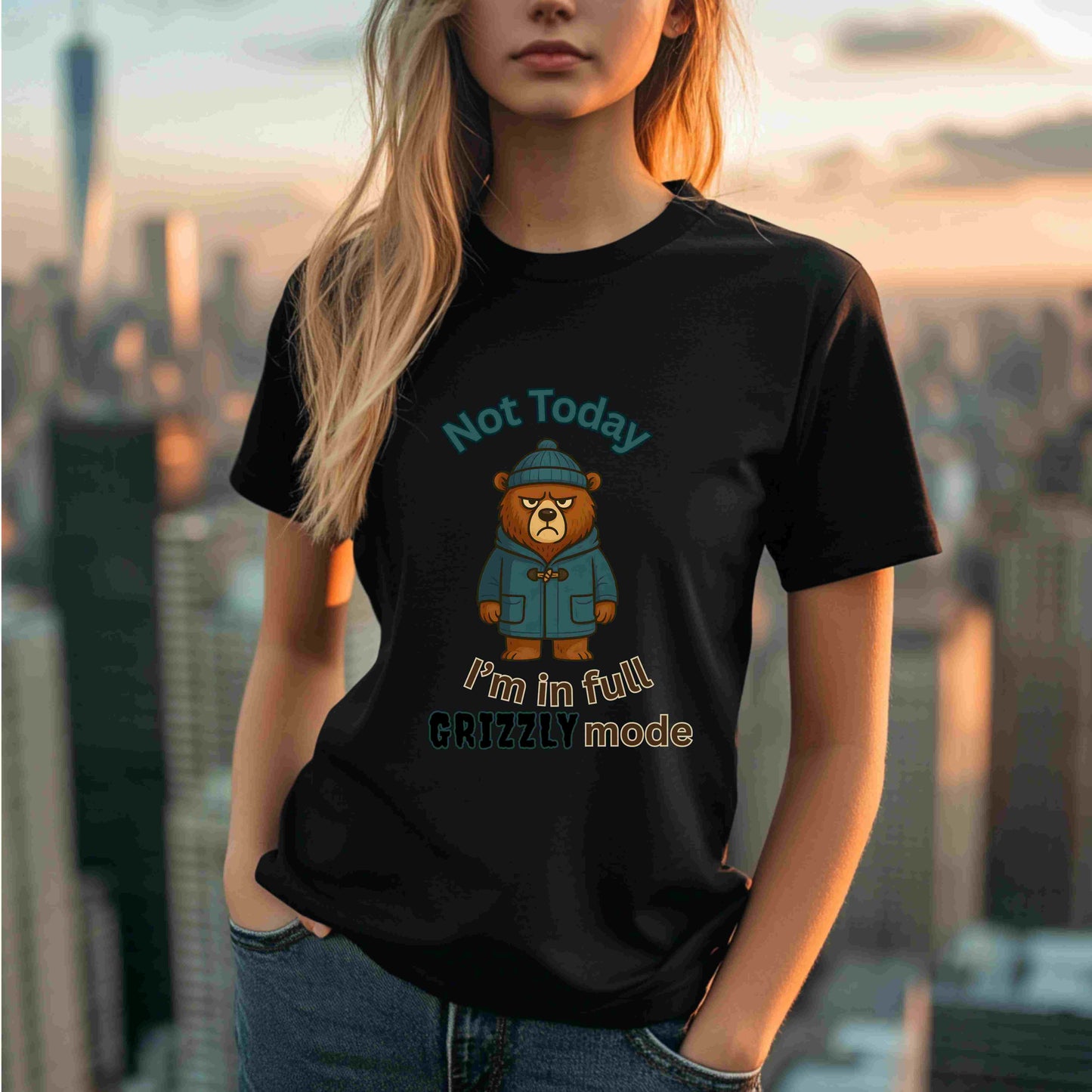 Grizzly Mode Shirt – Funny Winter Bear Graphic Tee for Mood Days
