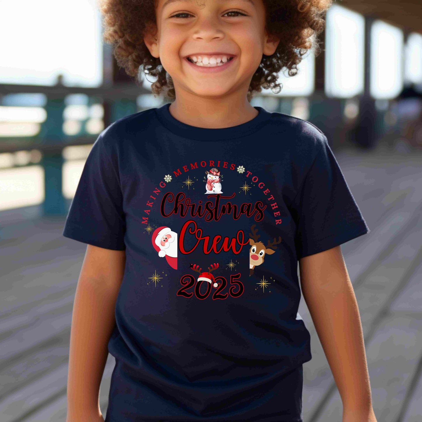 Kids Holiday Crew Tee • Personalized Year Top • Matching Christmas Outfit
