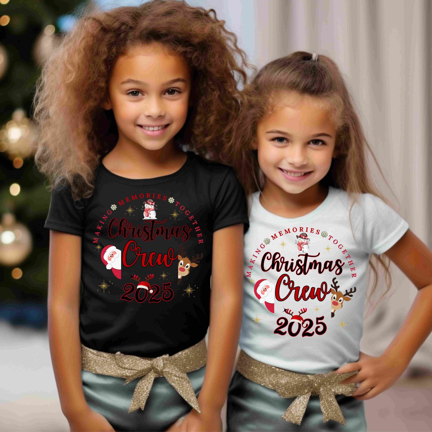 Kids Holiday Crew Tee • Personalized Year Top • Matching Christmas Outfit
