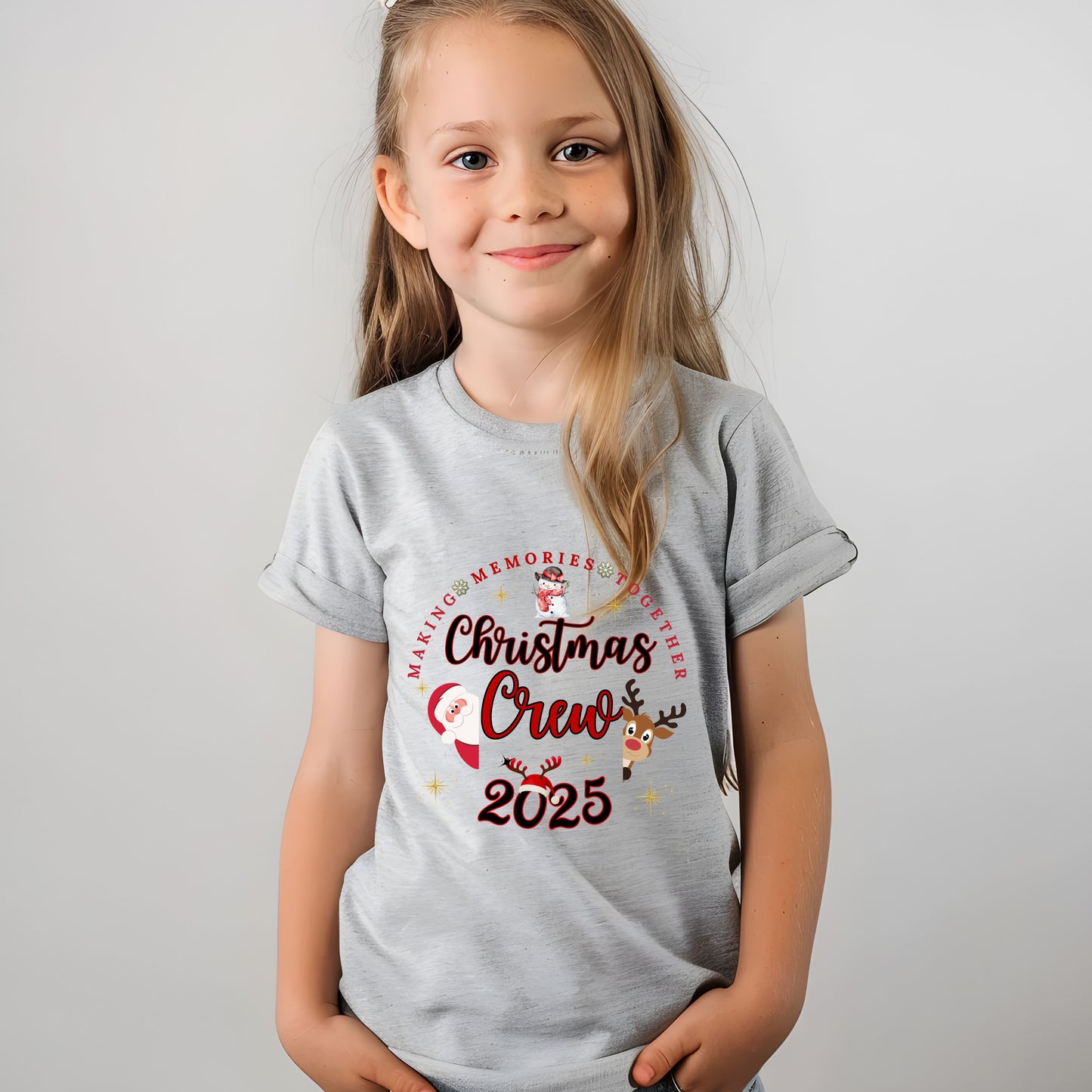 Kids Holiday Crew Tee • Personalized Year Top • Matching Christmas Outfit