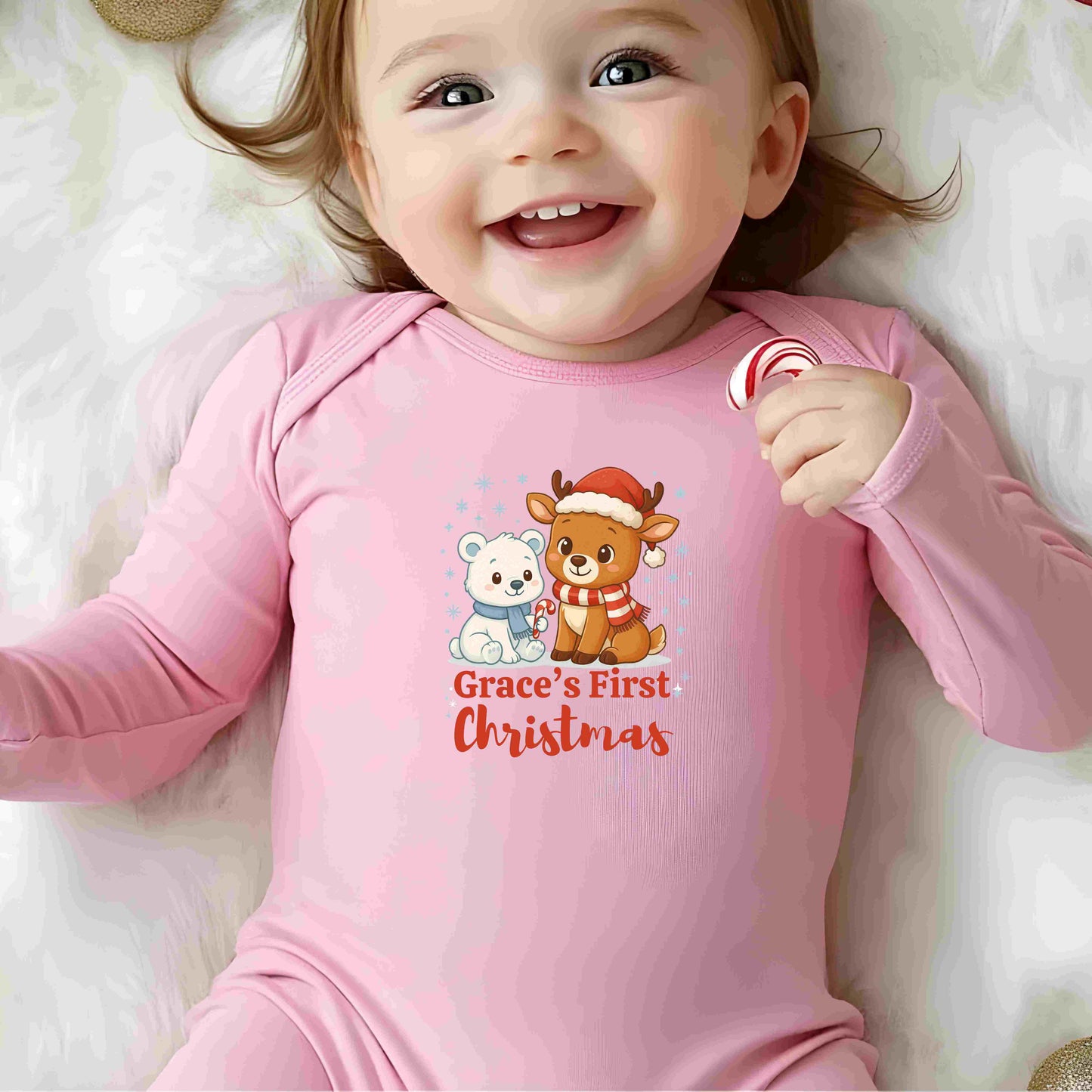 Baby's First Christmas Onesie | Personalized Holiday Bodysuit