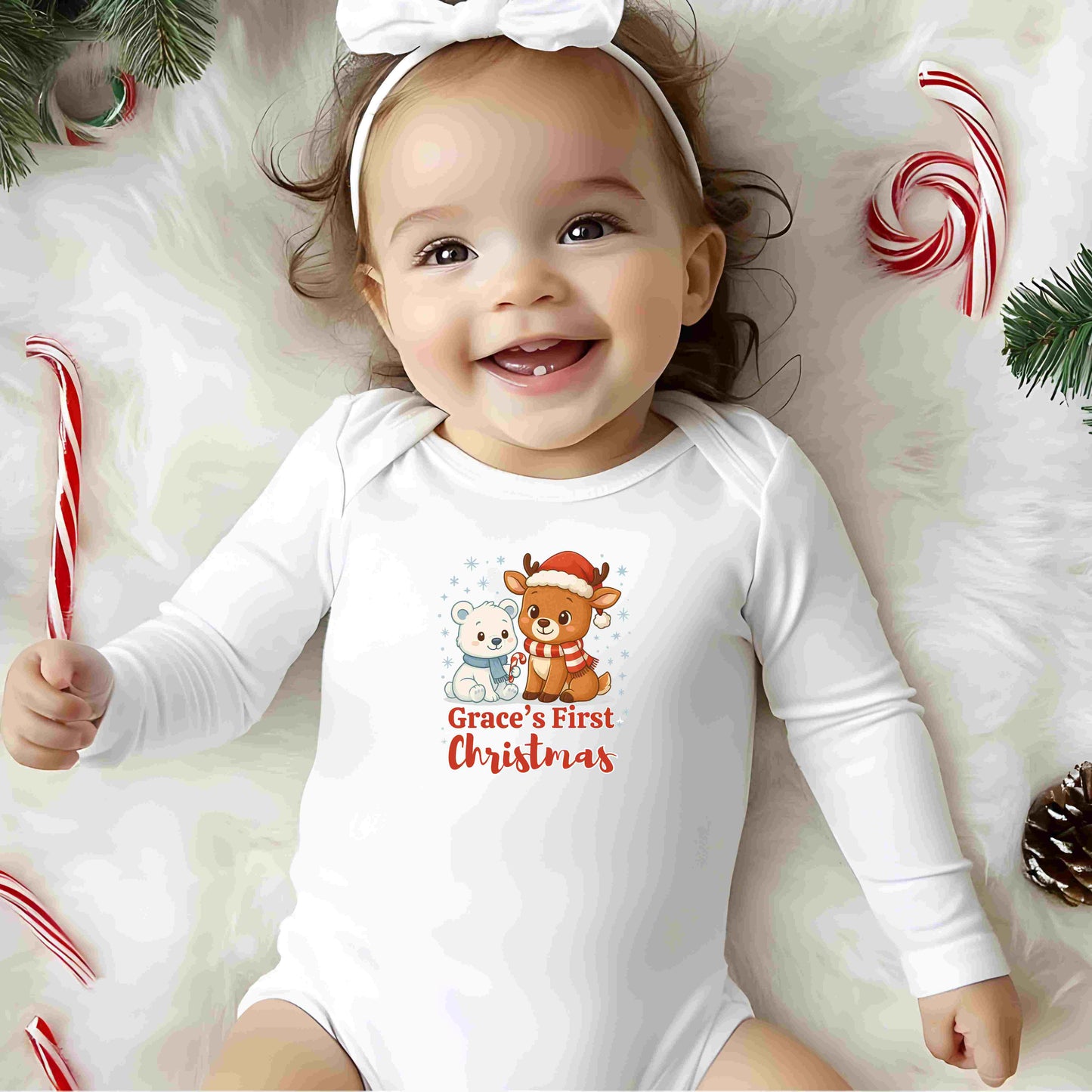 Baby's First Christmas Onesie | Personalized Holiday Bodysuit