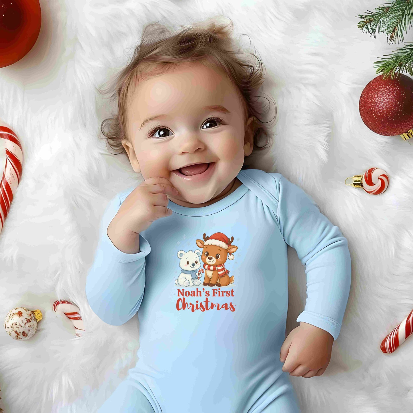 Baby's First Christmas Onesie | Personalized Holiday Bodysuit