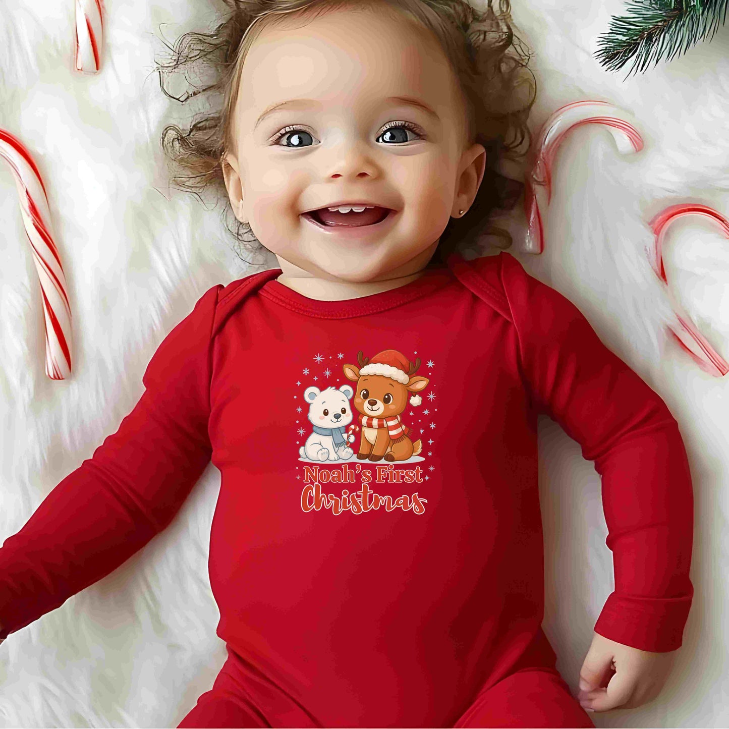 Baby's First Christmas Onesie | Personalized Holiday Bodysuit