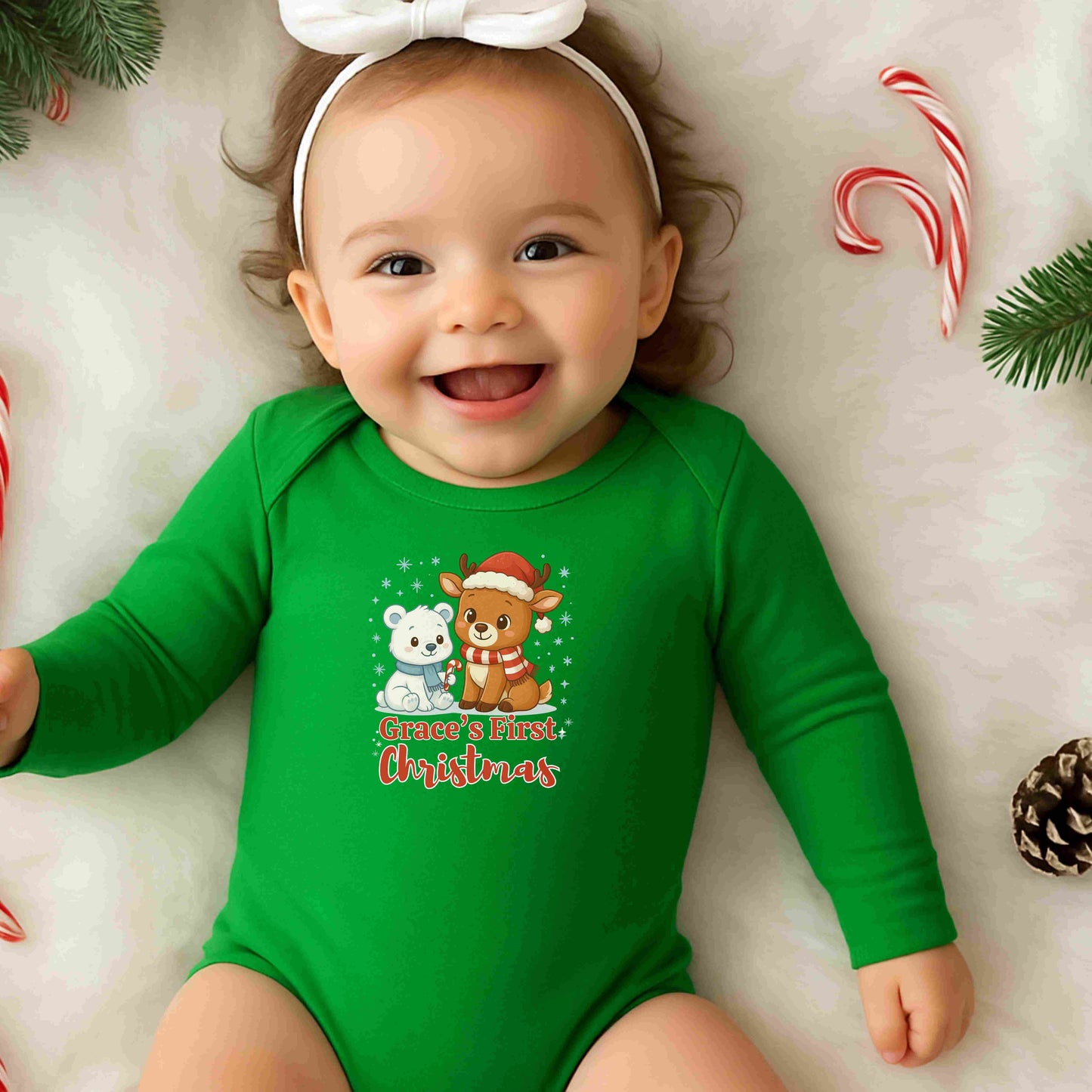 Baby's First Christmas Onesie | Personalized Holiday Bodysuit