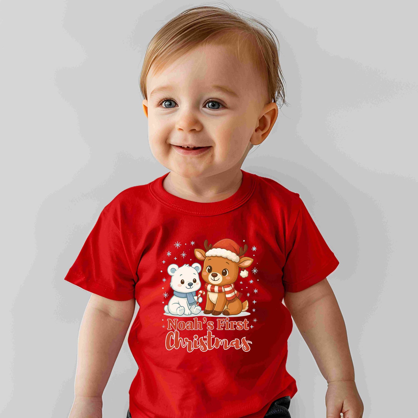 Personalized My First Christmas Infant T-Shirt | Baby Holiday Tee