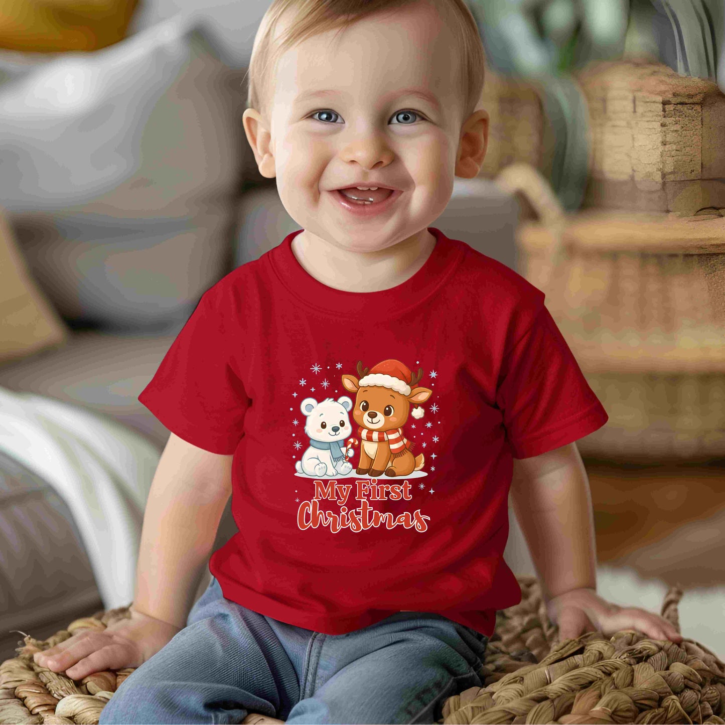 Personalized My First Christmas Infant T-Shirt | Baby Holiday Tee