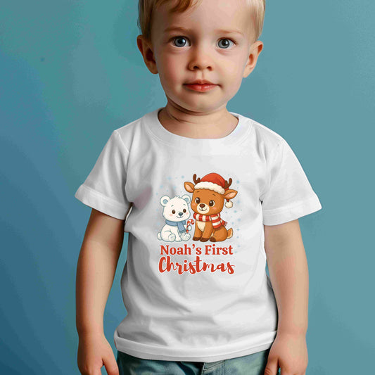 Personalized My First Christmas Infant T-Shirt | Baby Holiday Tee