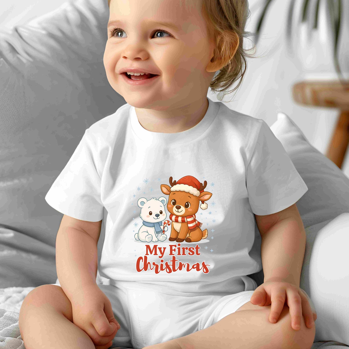 Personalized My First Christmas Infant T-Shirt | Baby Holiday Tee