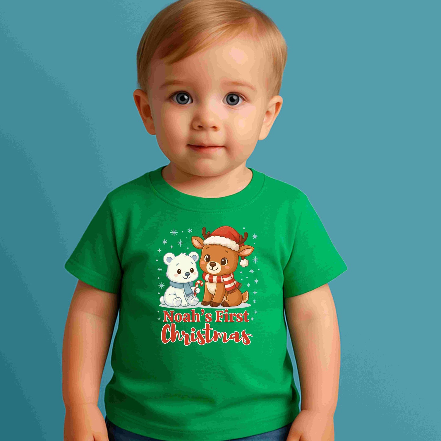 Personalized My First Christmas Infant T-Shirt | Baby Holiday Tee