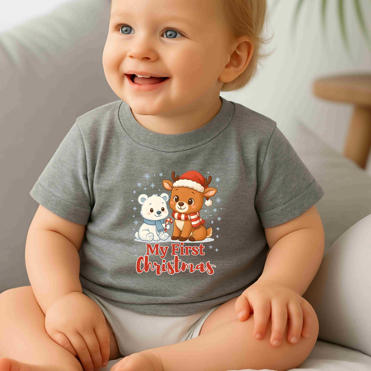 Personalized My First Christmas Infant T-Shirt | Baby Holiday Tee