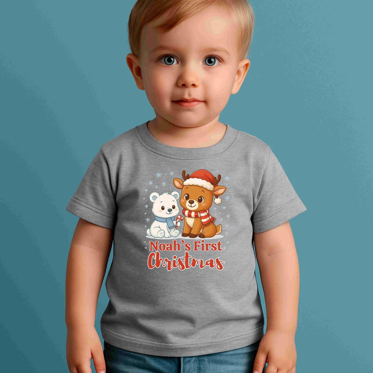 Personalized My First Christmas Infant T-Shirt | Baby Holiday Tee