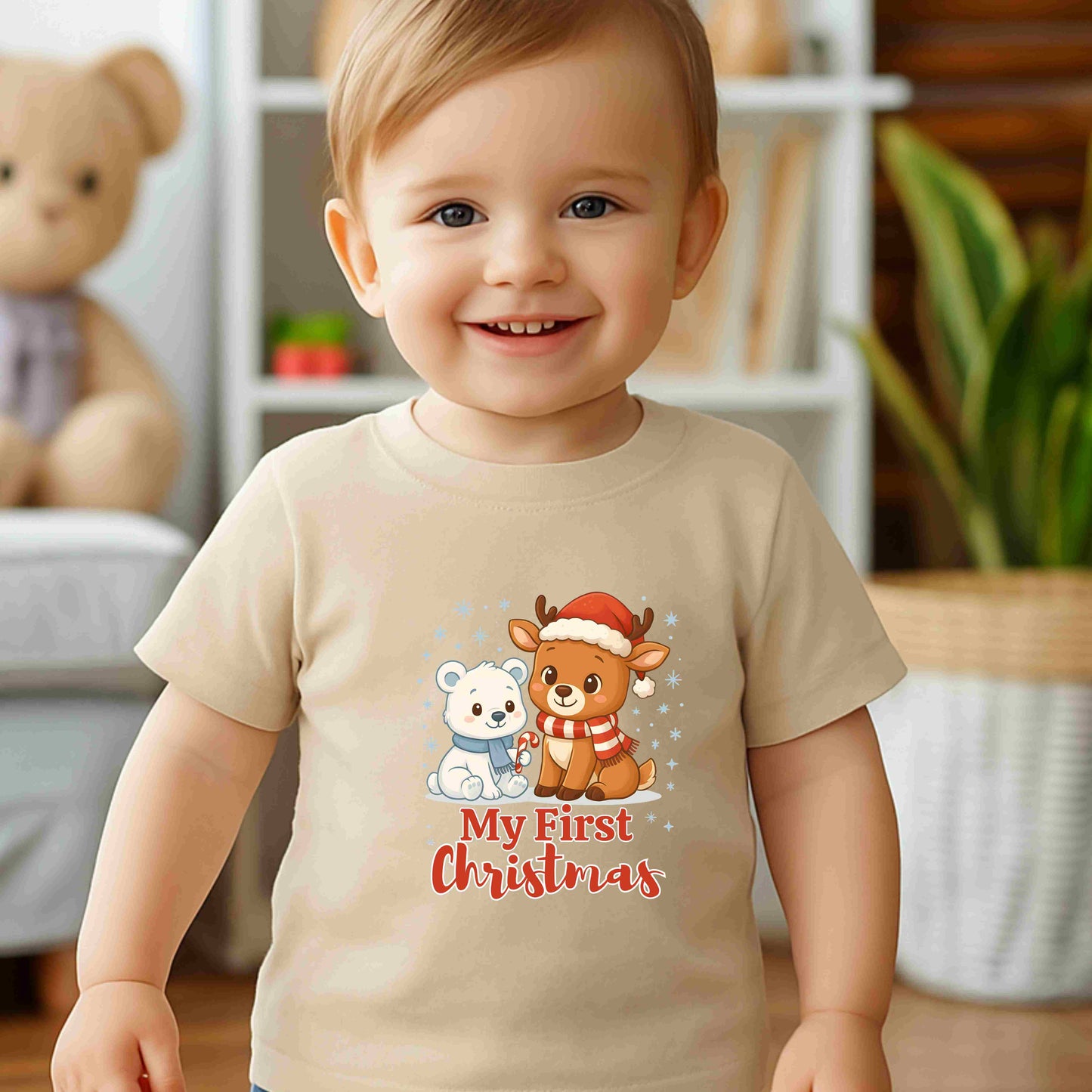 Personalized My First Christmas Infant T-Shirt | Baby Holiday Tee