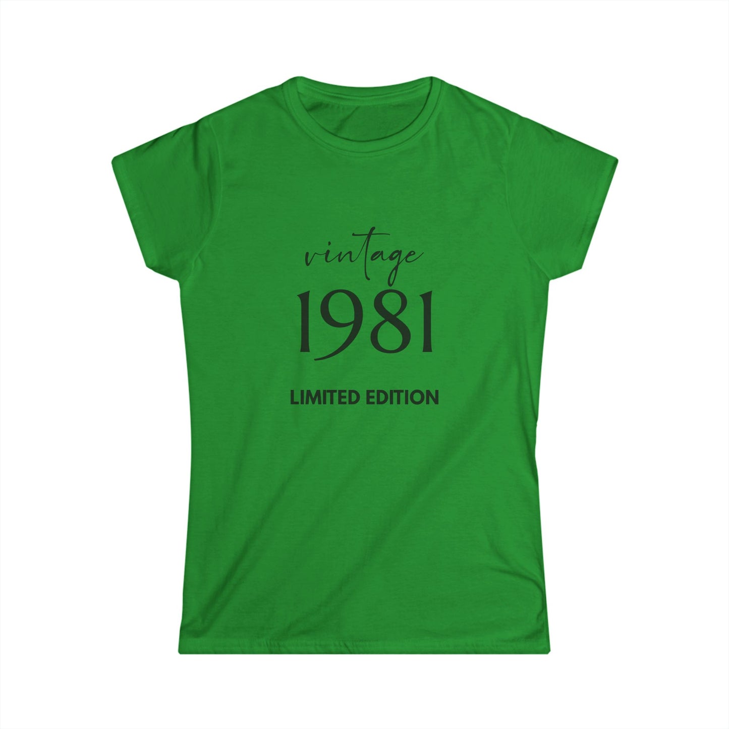 Customizable Vintage 1981 Limited Edition Women's Softstyle Tee | Retro Fashion Shirt