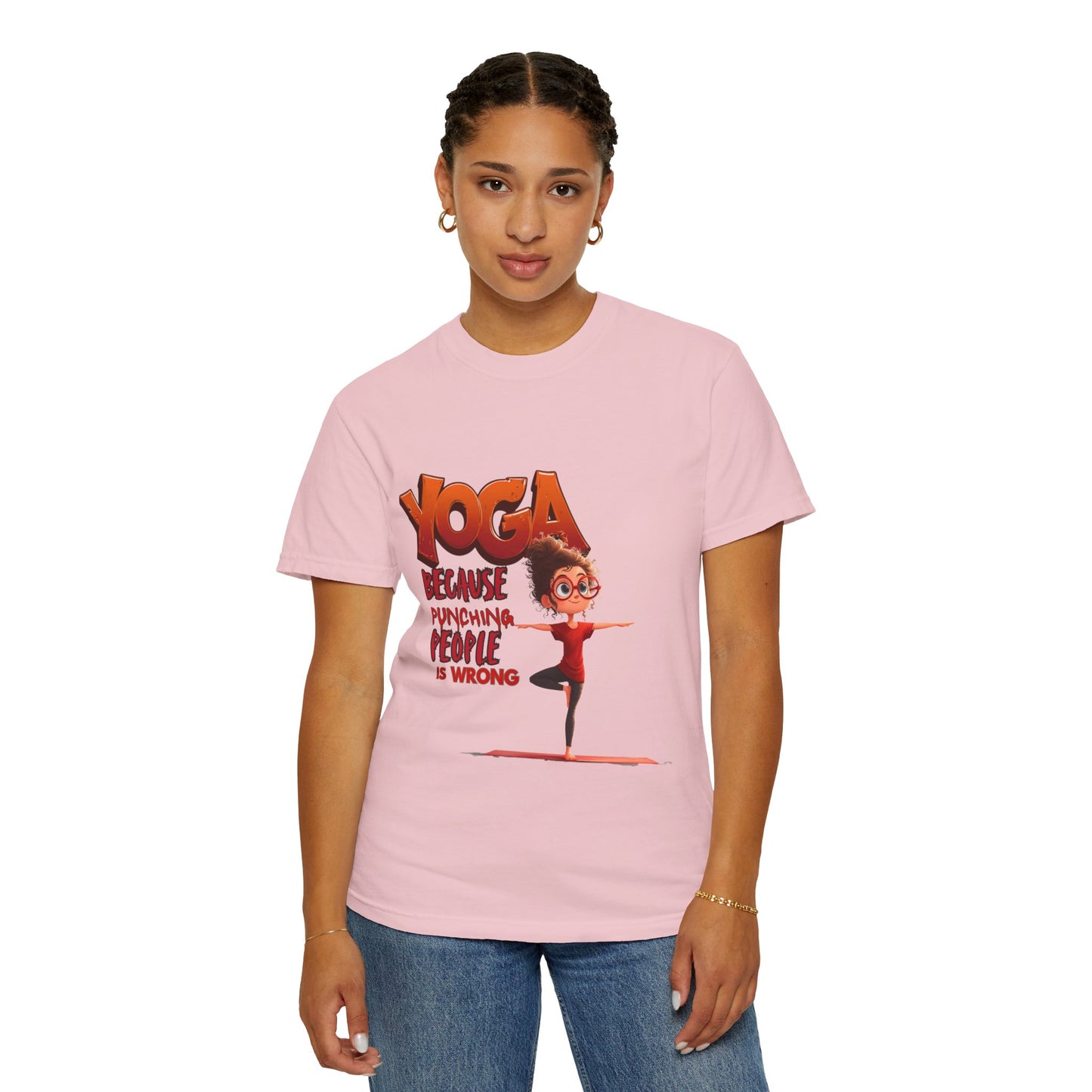 Yoga Because Punching People Is Wrong Shirt | Funny Yoga Graphic Tee