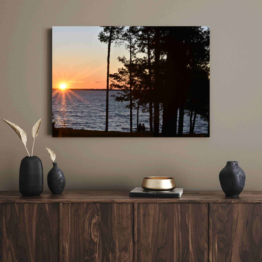 Framed Lake Sunset Nature Photography - Canvas Wall Print