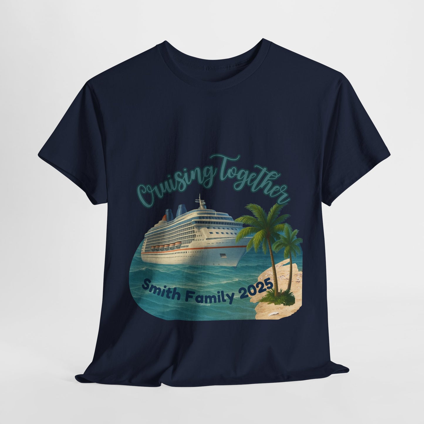 Custom “Cruising Together” Family Cruise T‑Shirt – Personalized Vacation & Reunion Tee