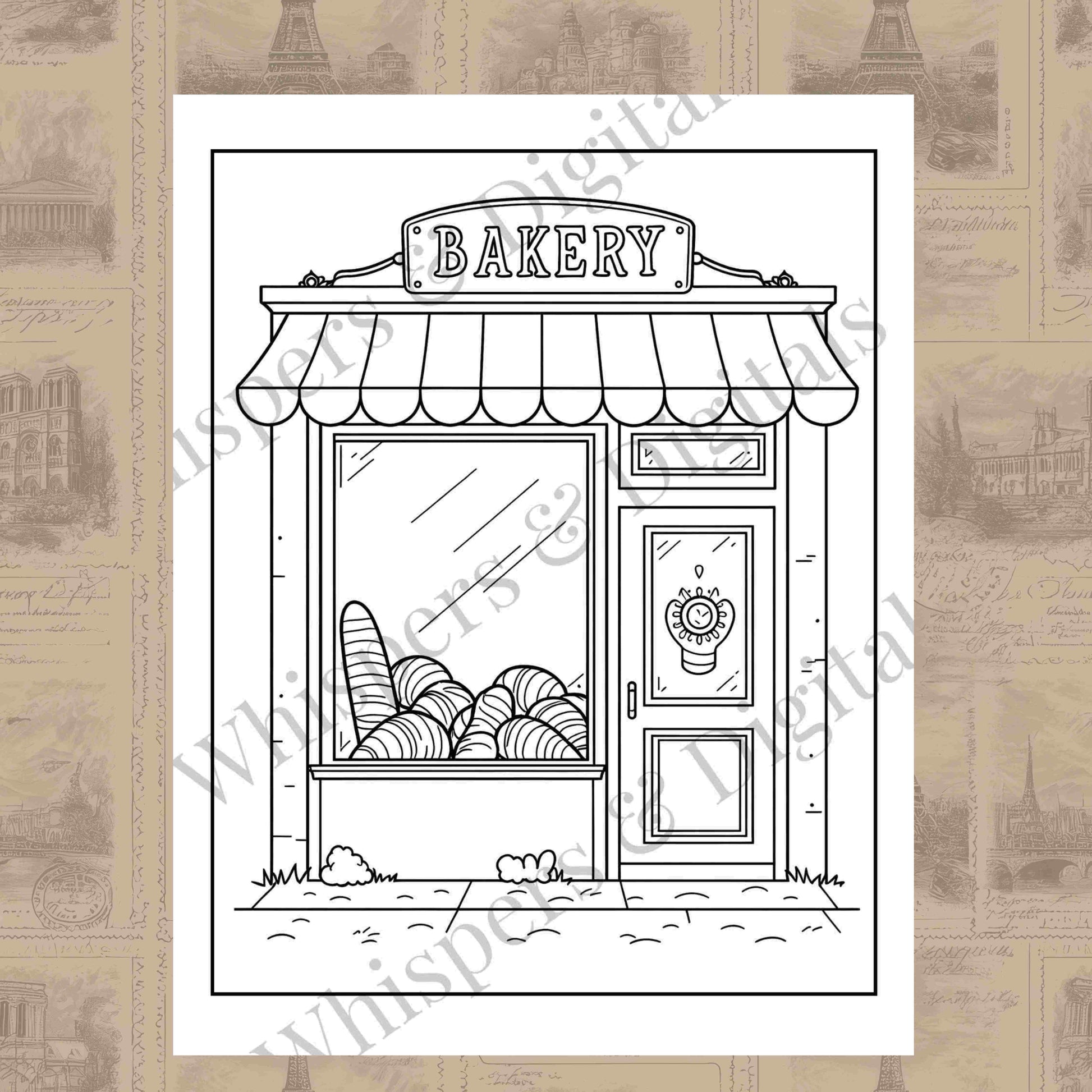 Ten printable European travel-themed coloring pages featuring landmarks, luggage, airplanes, and compass designs — digital download for travel lovers