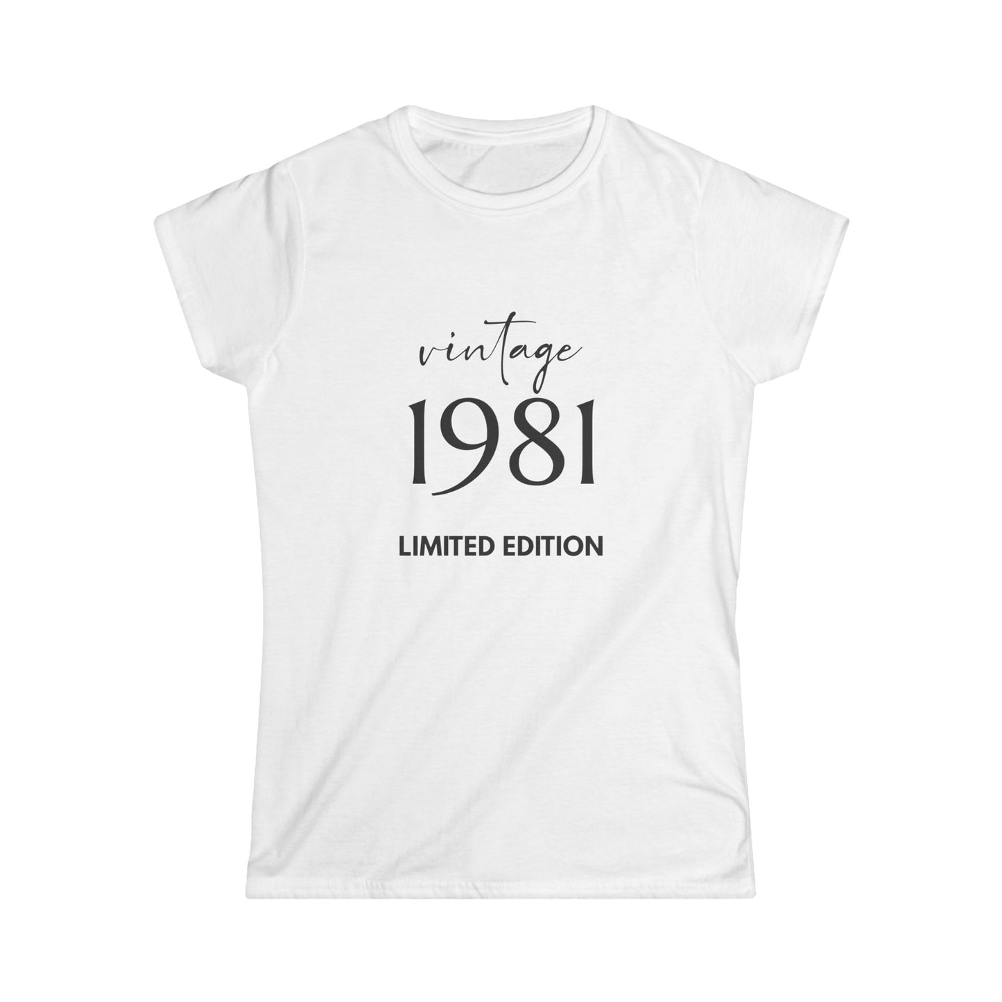 Customizable Vintage 1981 Limited Edition Women's Softstyle Tee | Retro Fashion Shirt