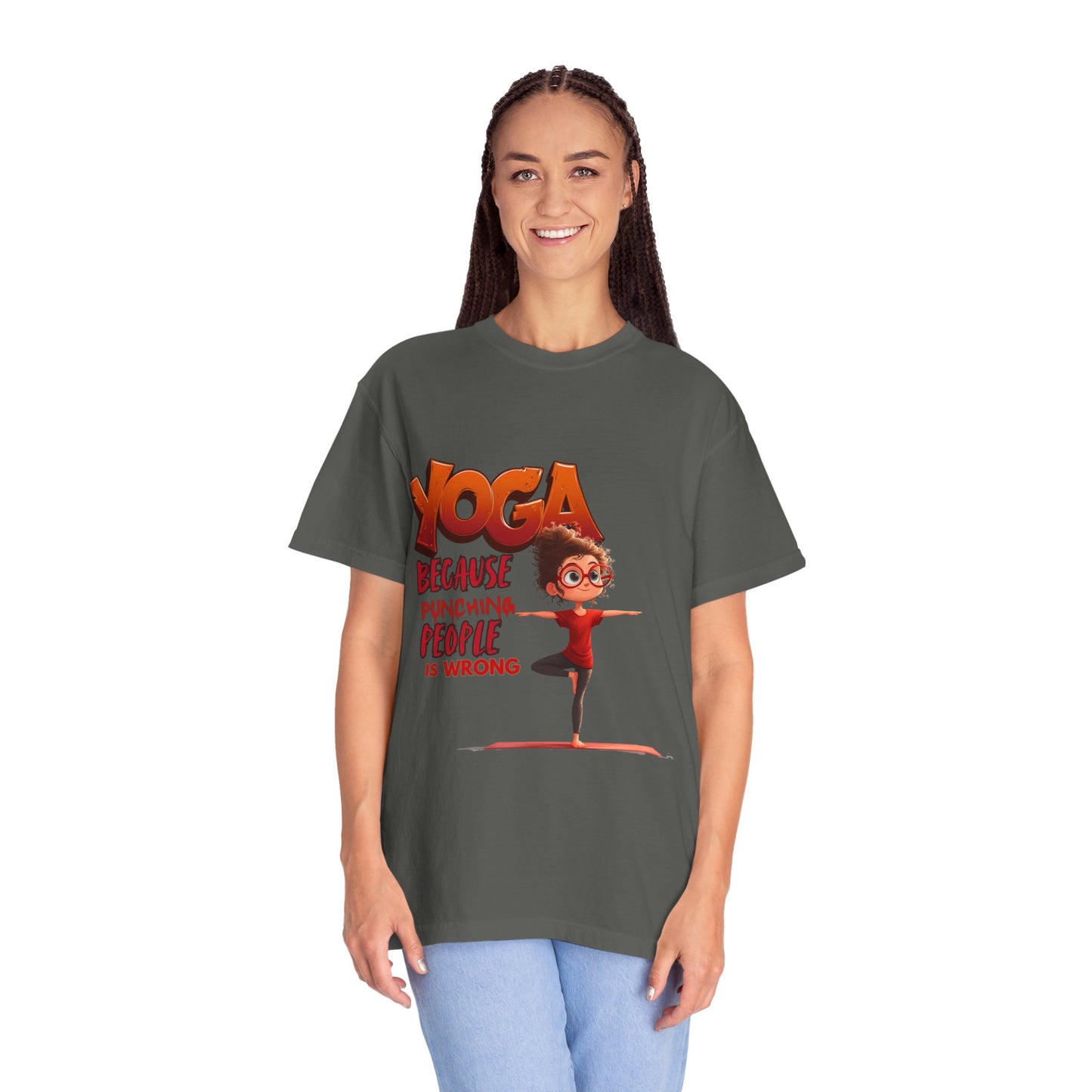 Yoga Because Punching People Is Wrong Shirt | Funny Yoga Graphic Tee