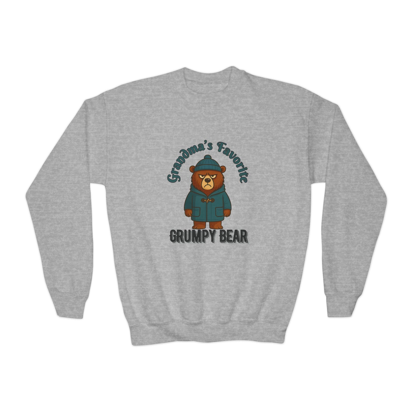 Grandmas Favorite Grumpy Bear Kids Pullover | Cute Bear Gift for Grandkids | Funny Cozy Holiday Top for Boys & Girls