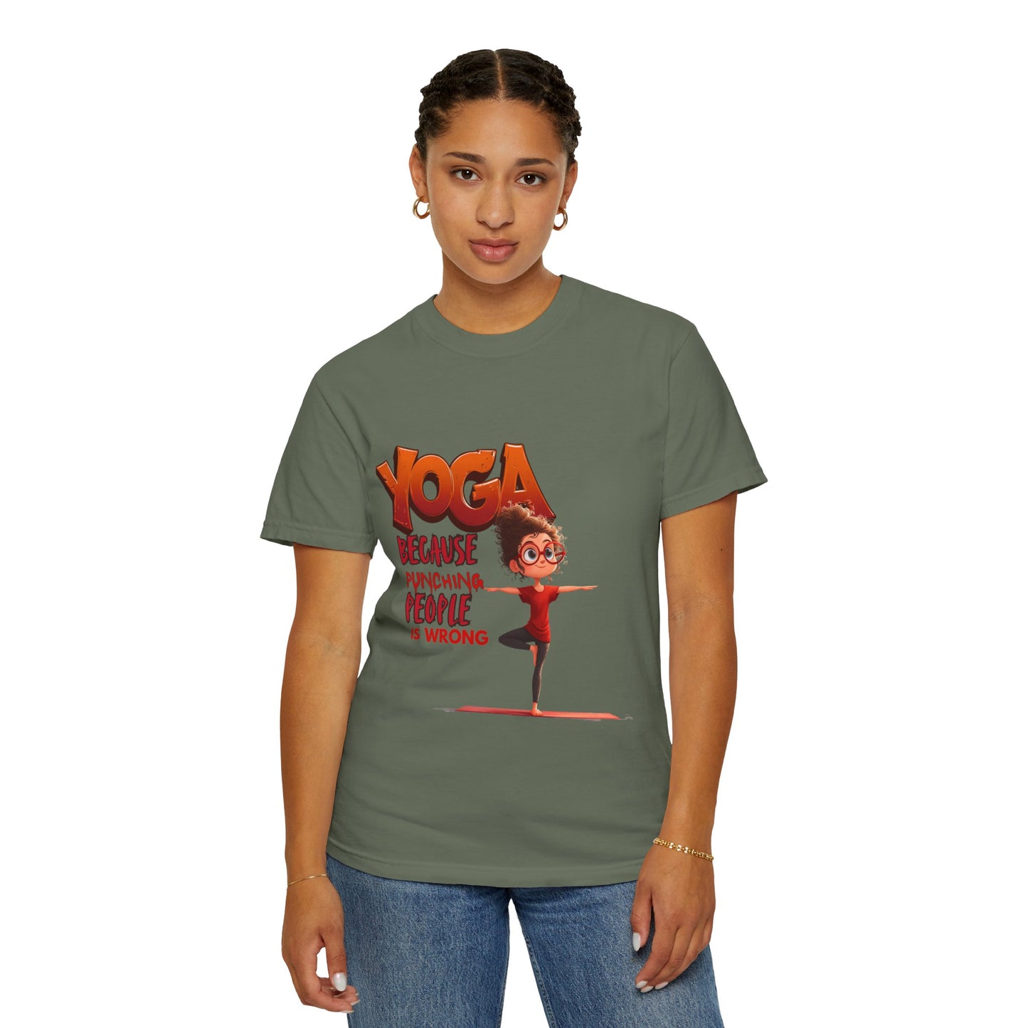 Yoga Because Punching People Is Wrong Shirt | Funny Yoga Graphic Tee