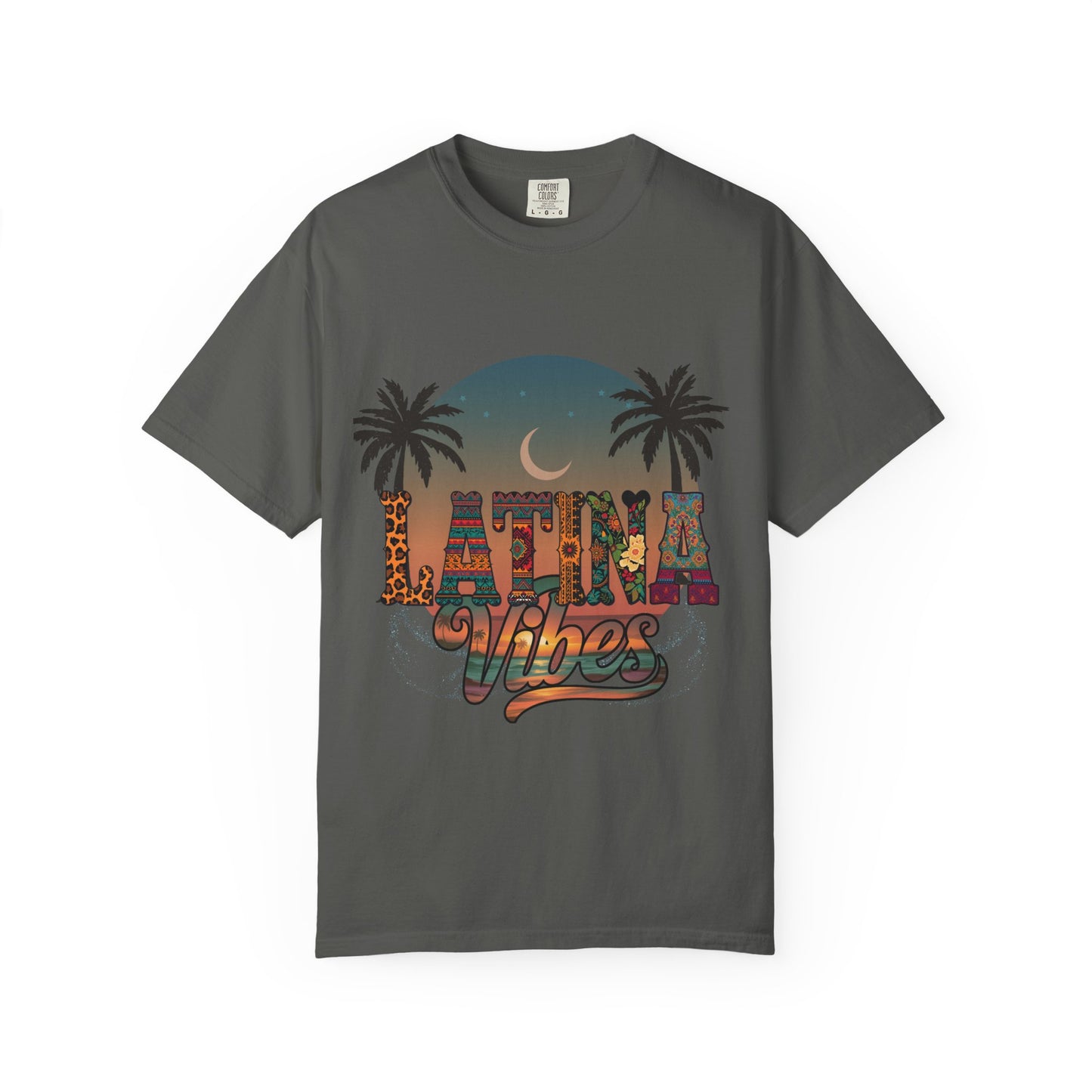 Latina Vibes Shirt | Colorful Graphic Tee with Palm Trees