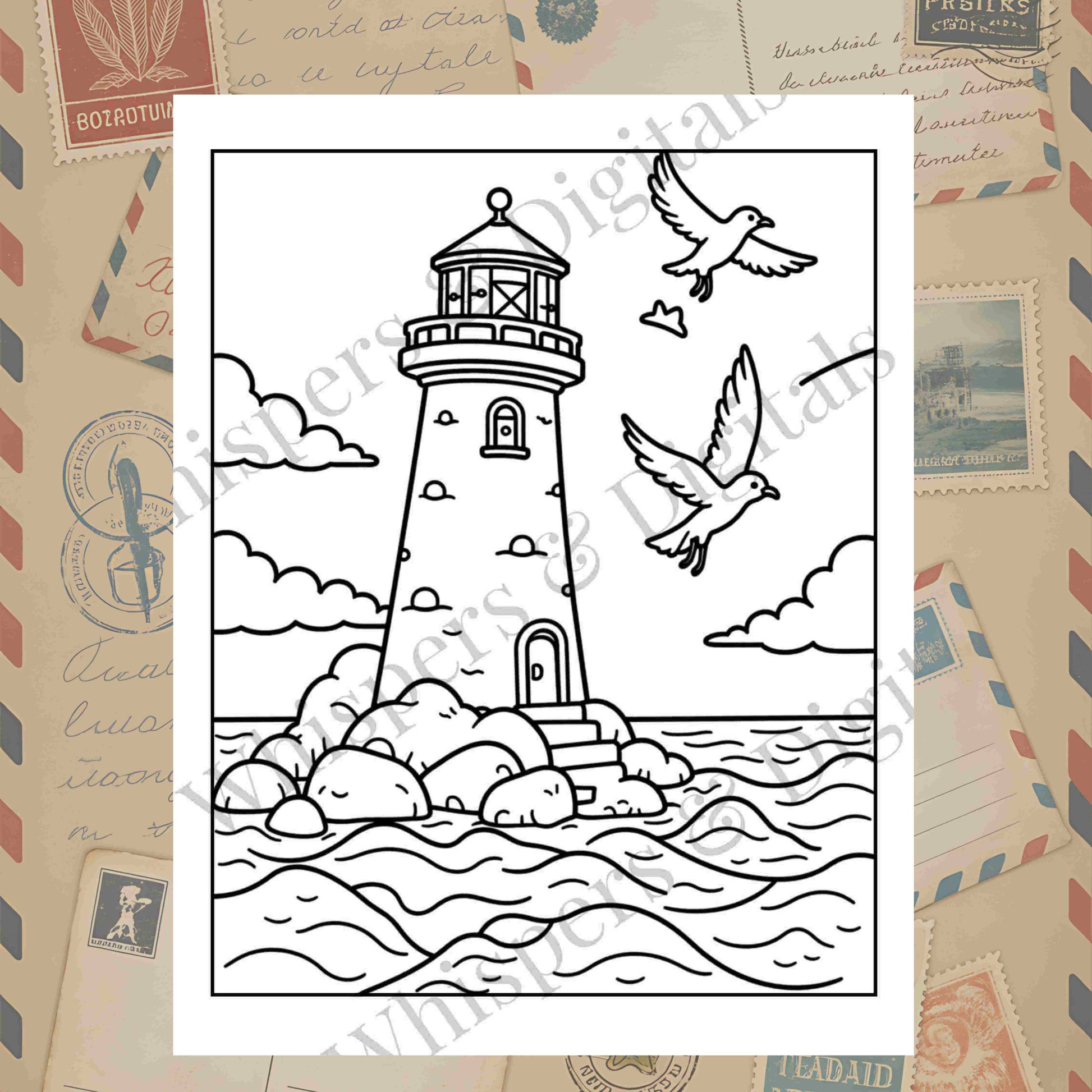 Ten whimsical travel-themed coloring pages featuring fairies, animals, hot air balloons, and suitcases — printable digital download