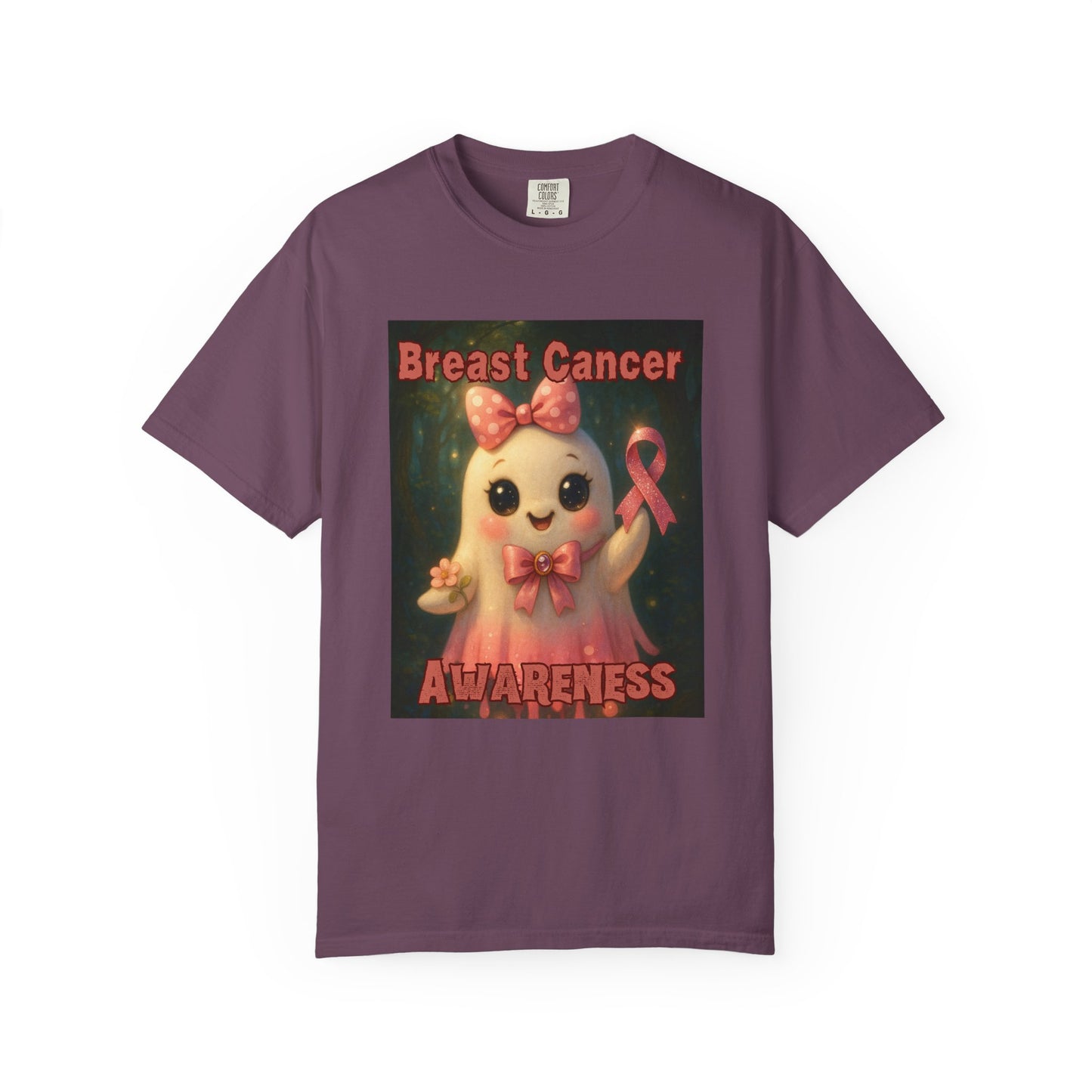Breast Cancer Awareness Unisex T-Shirt - Cute Ghost Design, Pink Ribbon Tee, Supportive Gift, Casual Wear, October Fundraiser