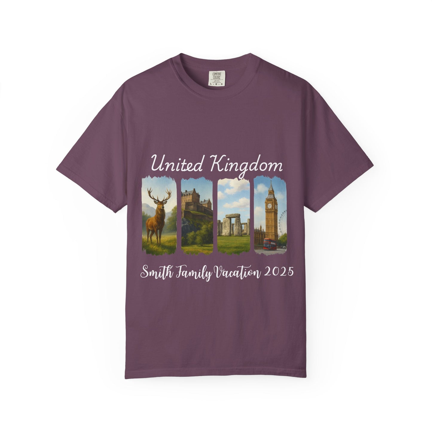 United Kingdom Family Vacation Shirt 2025 – Custom Scenic UK T-Shirt with Landmarks, Personalized Travel Souvenir Tee