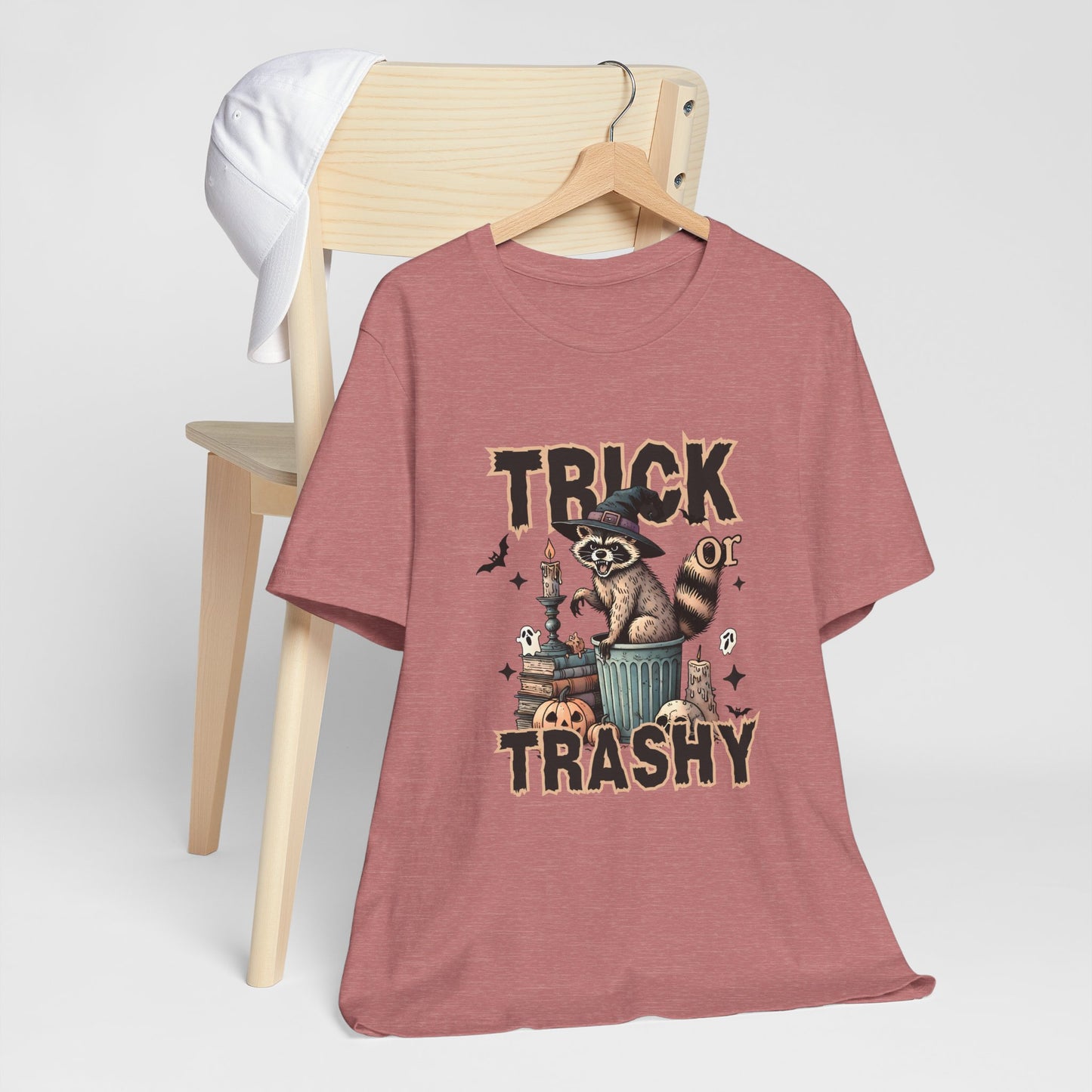 Trick or Trashy Halloween Raccoon Shirt | Funny Fall Graphic Tee