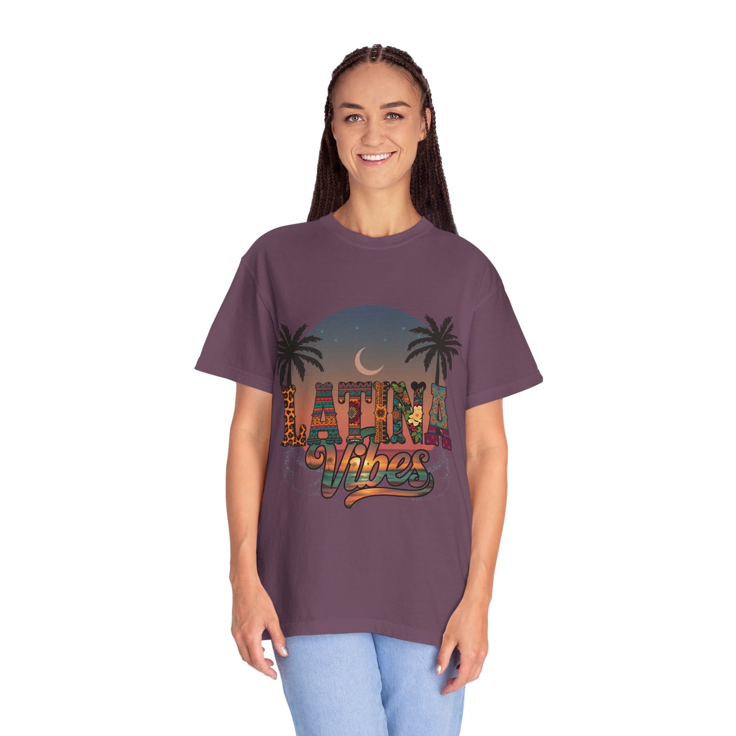 Latina Vibes Shirt | Colorful Graphic Tee with Palm Trees