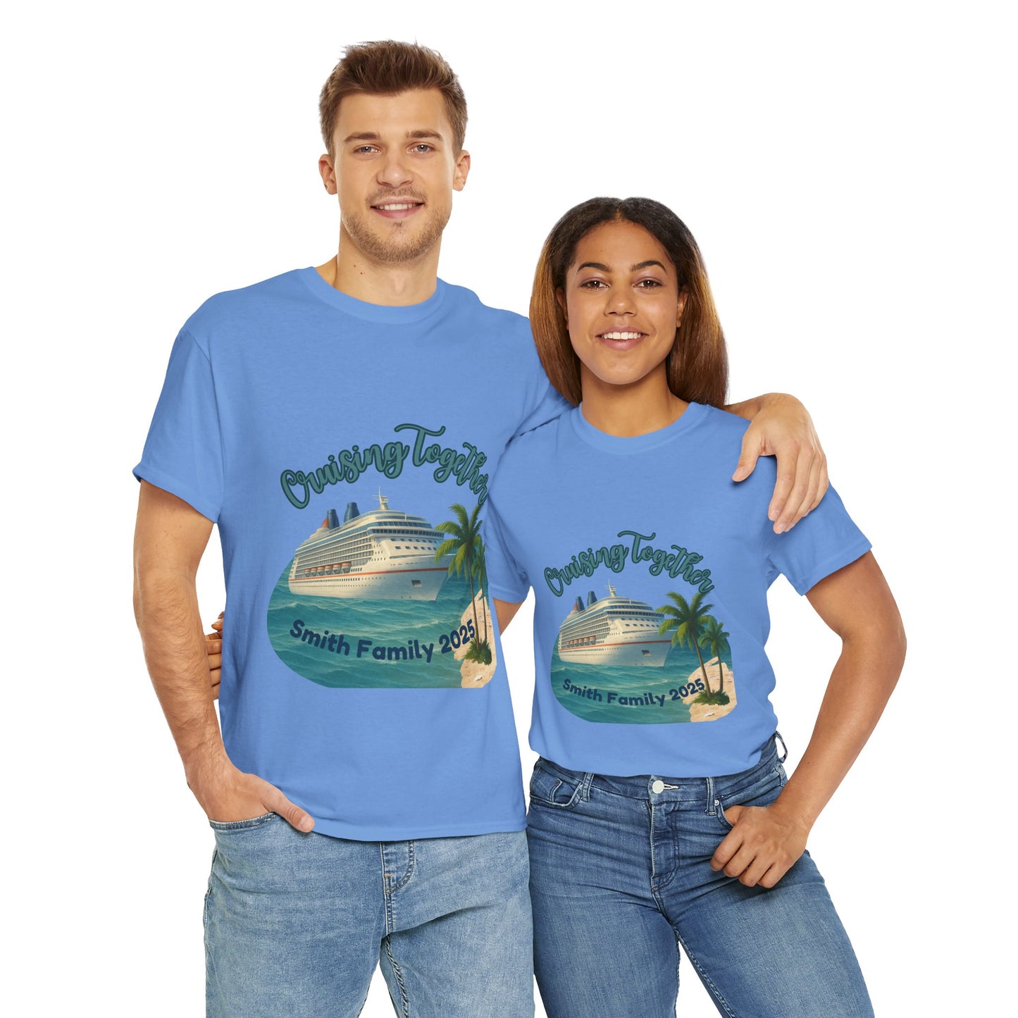 Custom “Cruising Together” Family Cruise T‑Shirt – Personalized Vacation & Reunion Tee